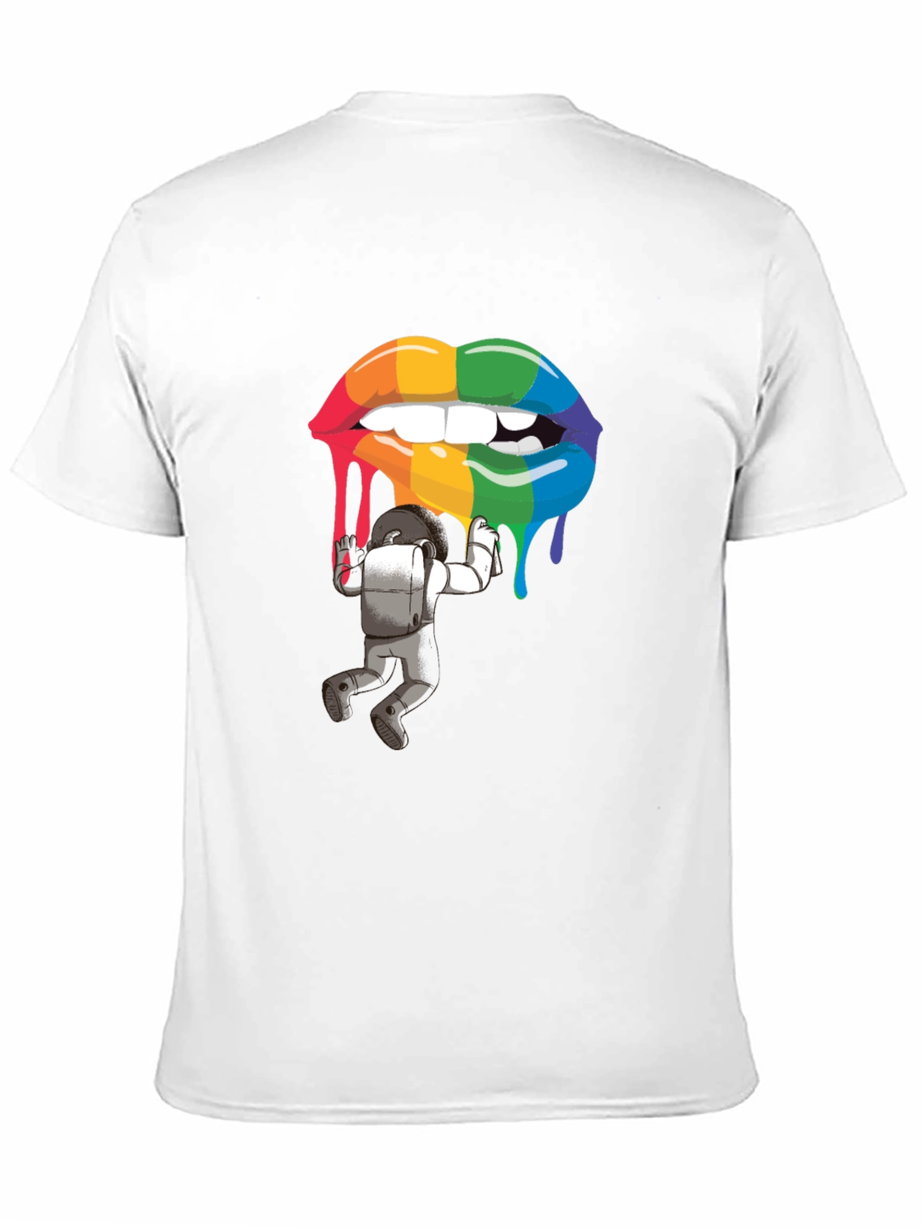 Rainbow Lips Astronaut Graphic Tee
