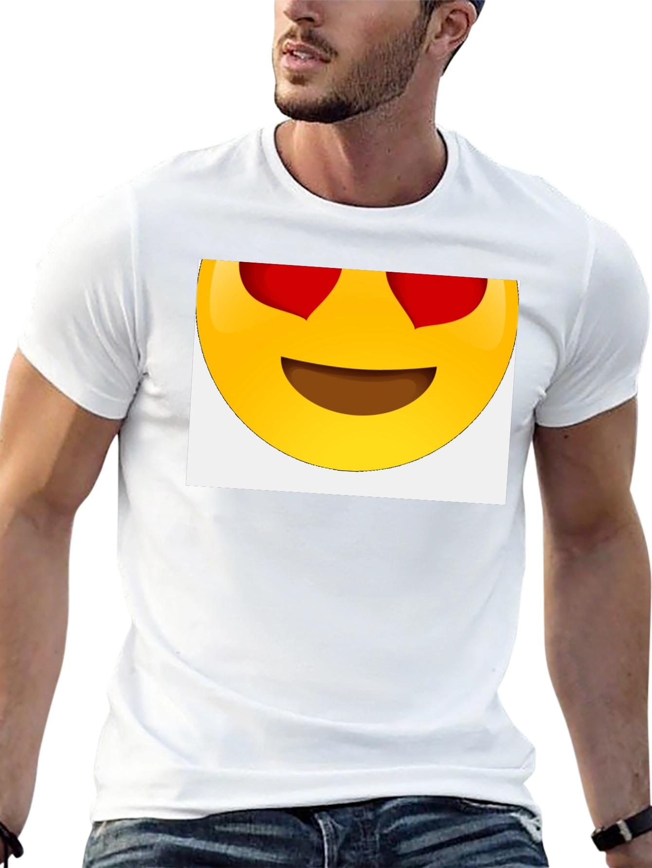 Emoji Heart Eyes Black T-Shirt