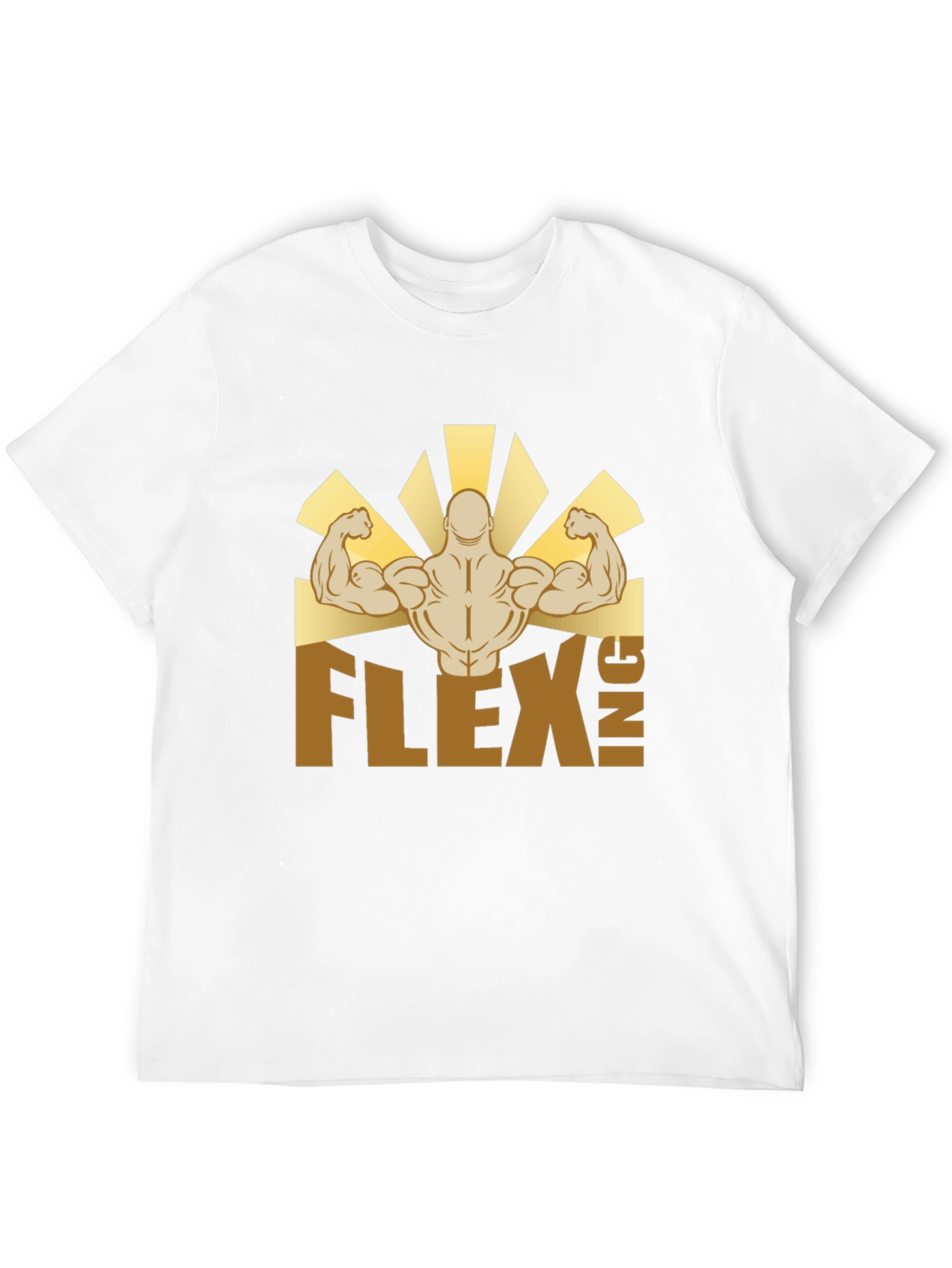 Flexing Graphic T-Shirt - Black Crew Neck Tee