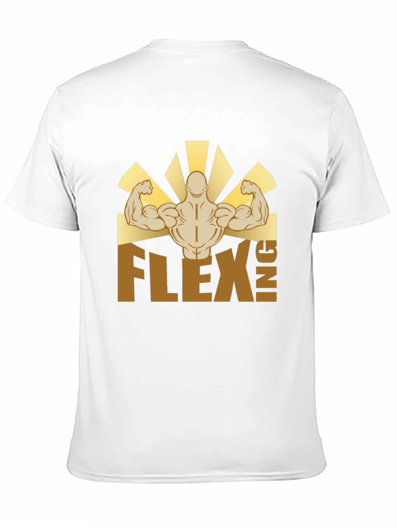 Flexing Graphic T-Shirt - Black Crew Neck Tee