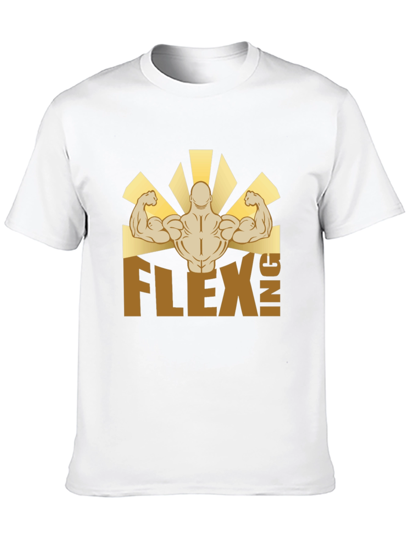 Flexing Graphic T-Shirt - Black Crew Neck Tee