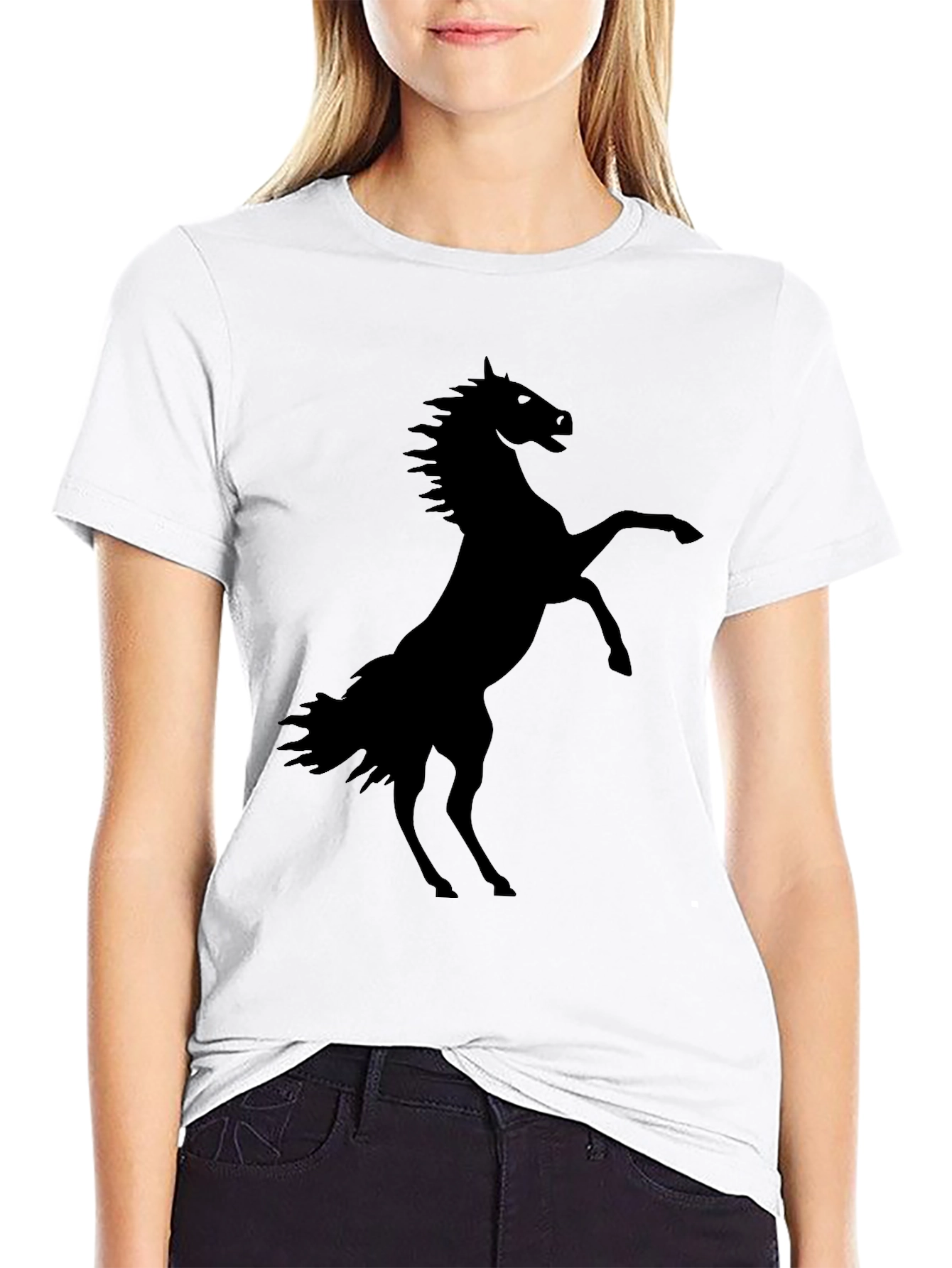 Black Horse Silhouette Graphic Tee