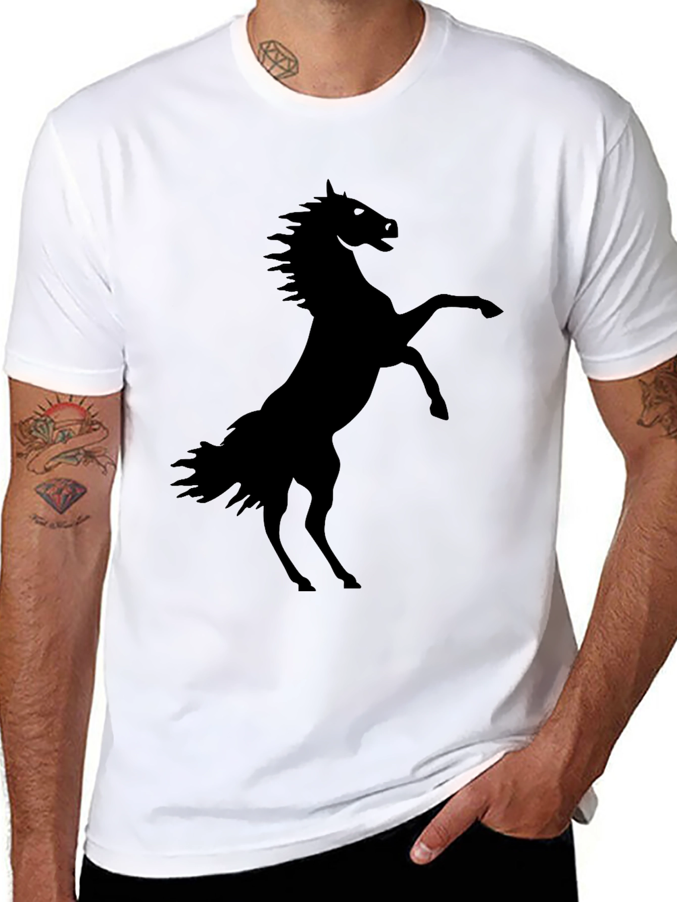 Black Horse Silhouette Graphic Tee