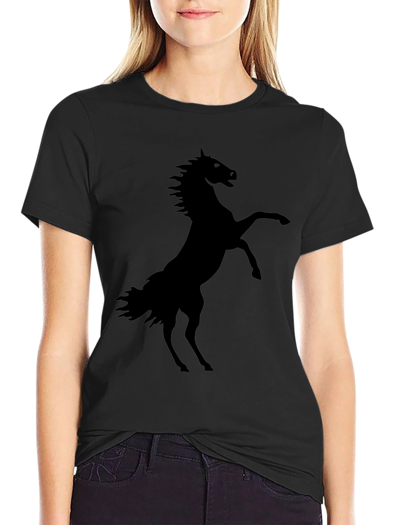 Black Horse Silhouette Graphic Tee