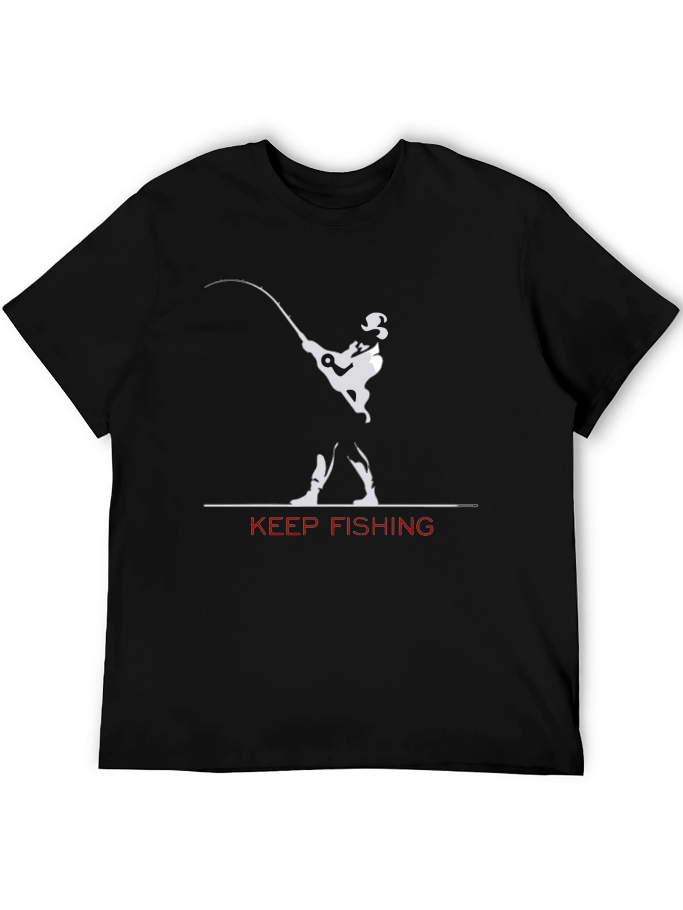 Keep Fishing Graphic T-Shirt - Black