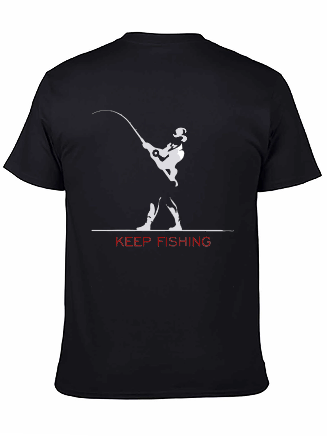 Keep Fishing Graphic T-Shirt - Black