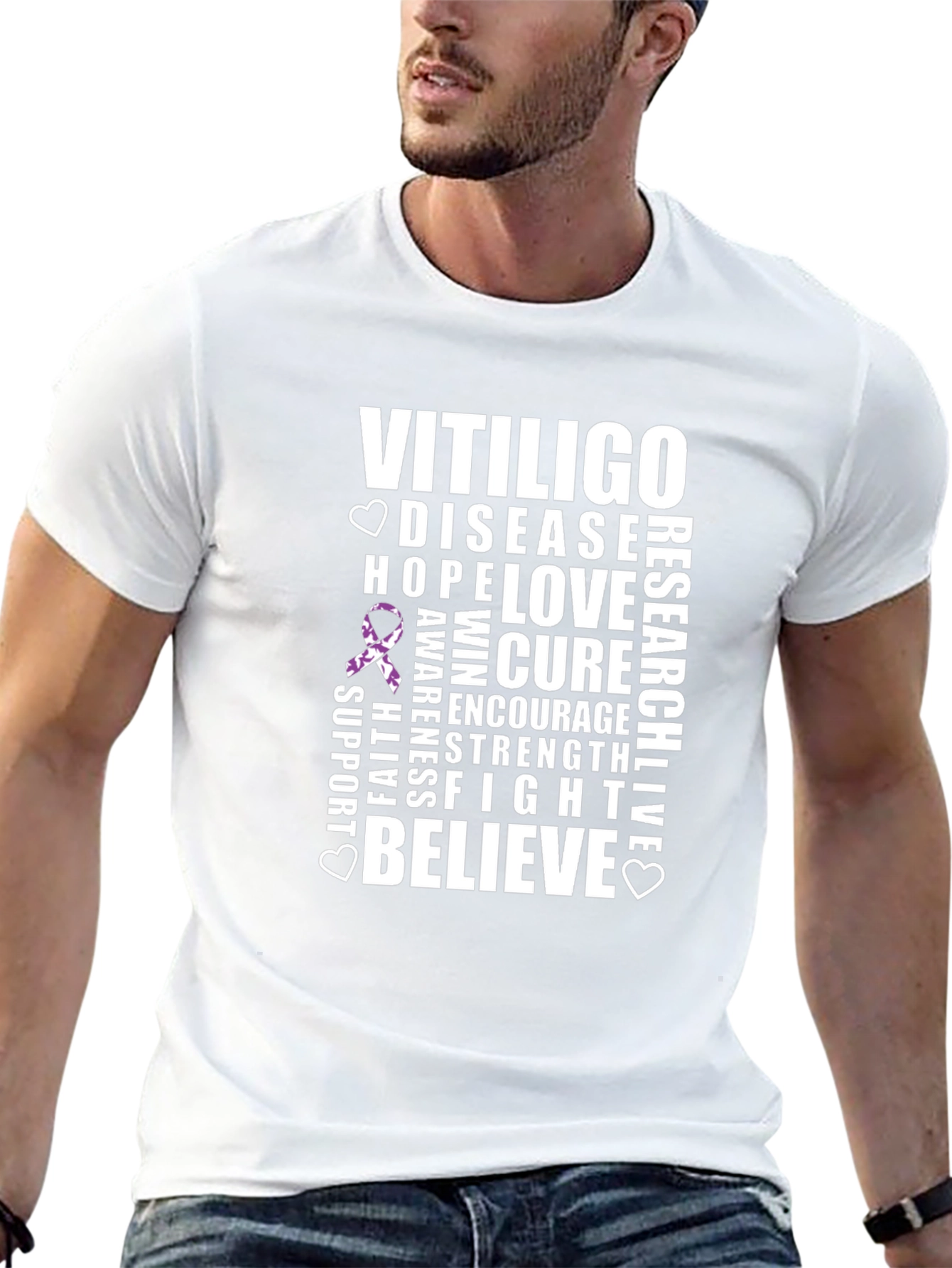 Vitiligo Awareness Ribbon Graphic T-Shirt