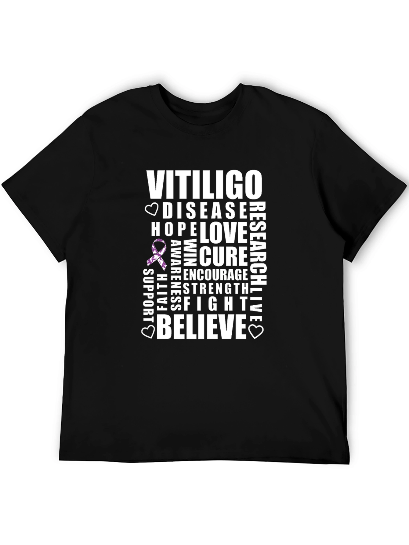 Vitiligo Awareness Ribbon Graphic T-Shirt