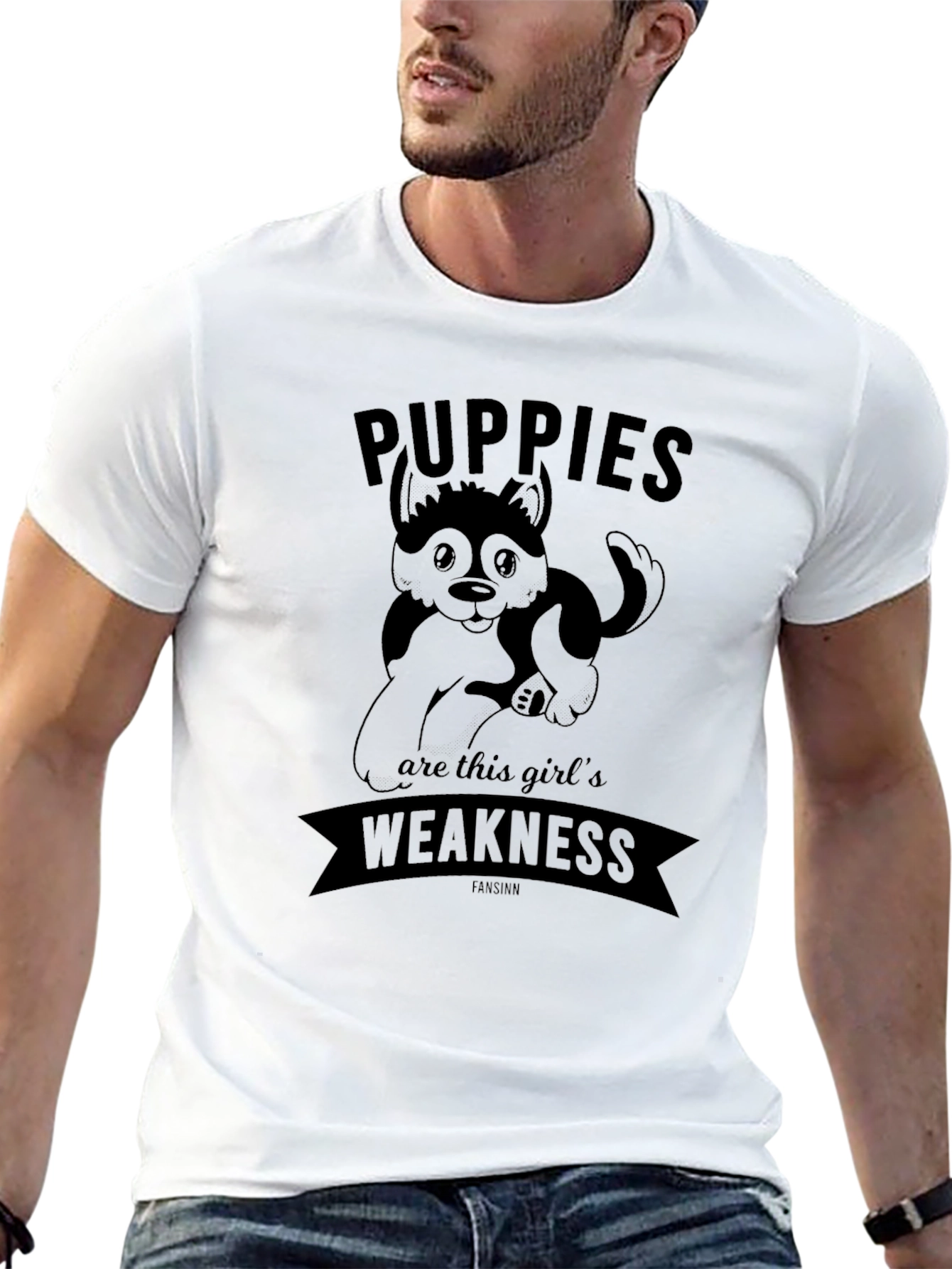 Puppies Weakness Graphic T-Shirt - Cute Dog Lover Tee