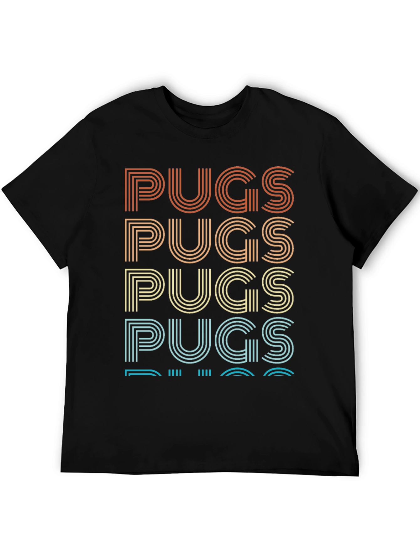 Retro Pugs Graphic Tee - Black