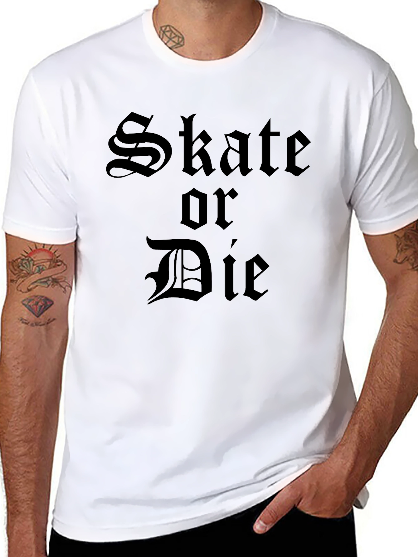 Skate or Die Black Graphic Tee