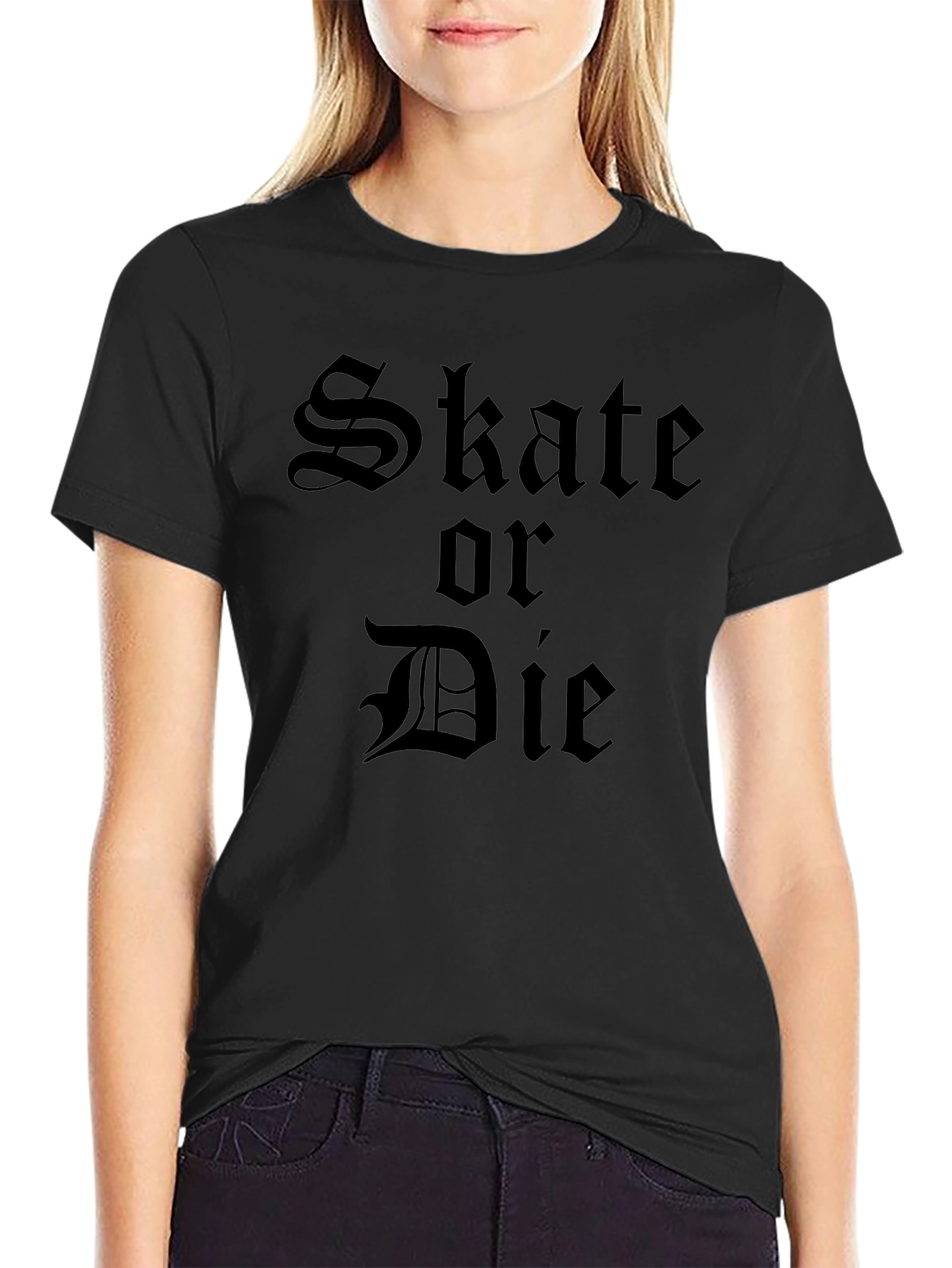 Skate or Die Black Graphic Tee