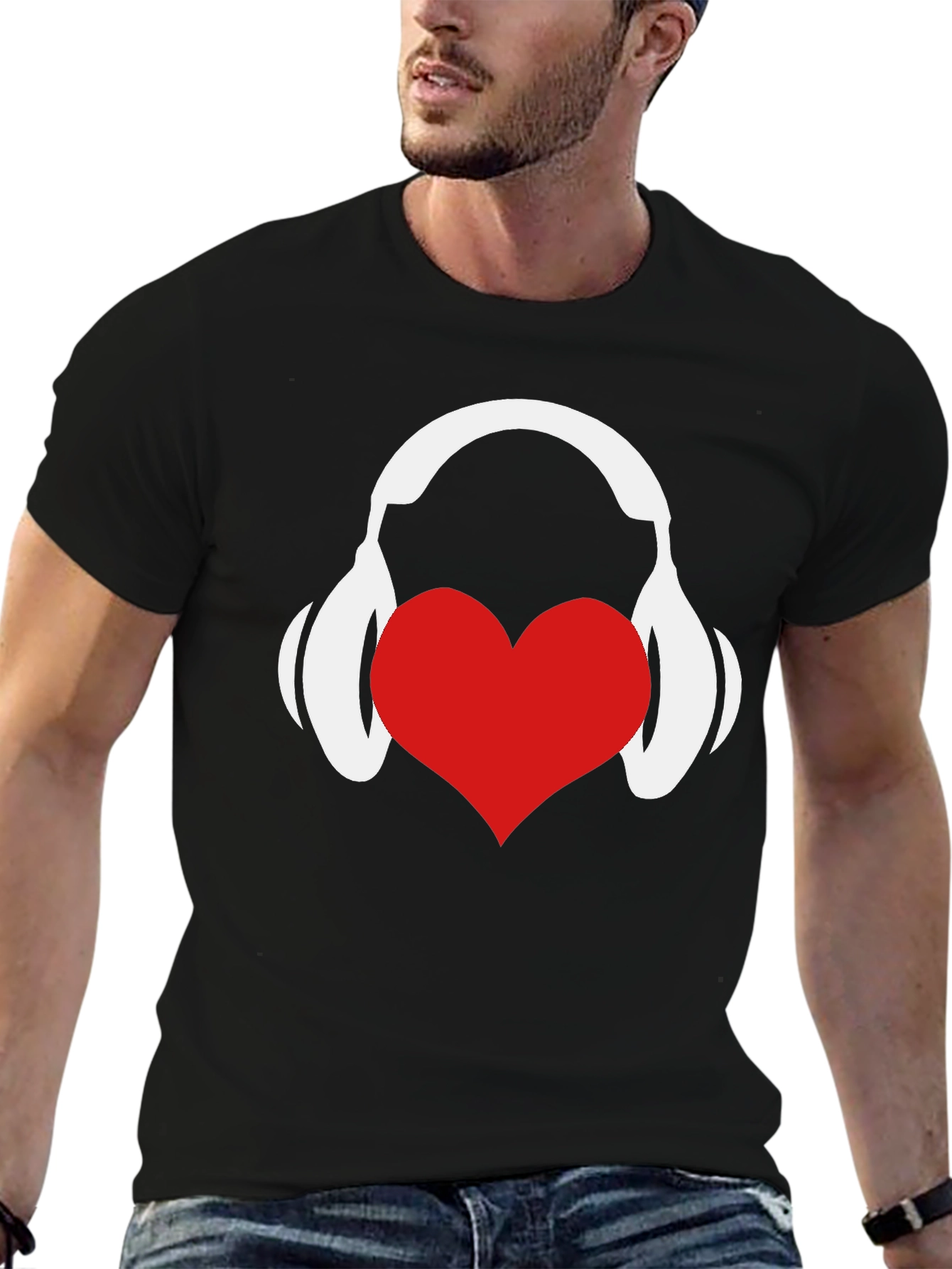 Love Music Graphic Tee - Black Cotton T-Shirt