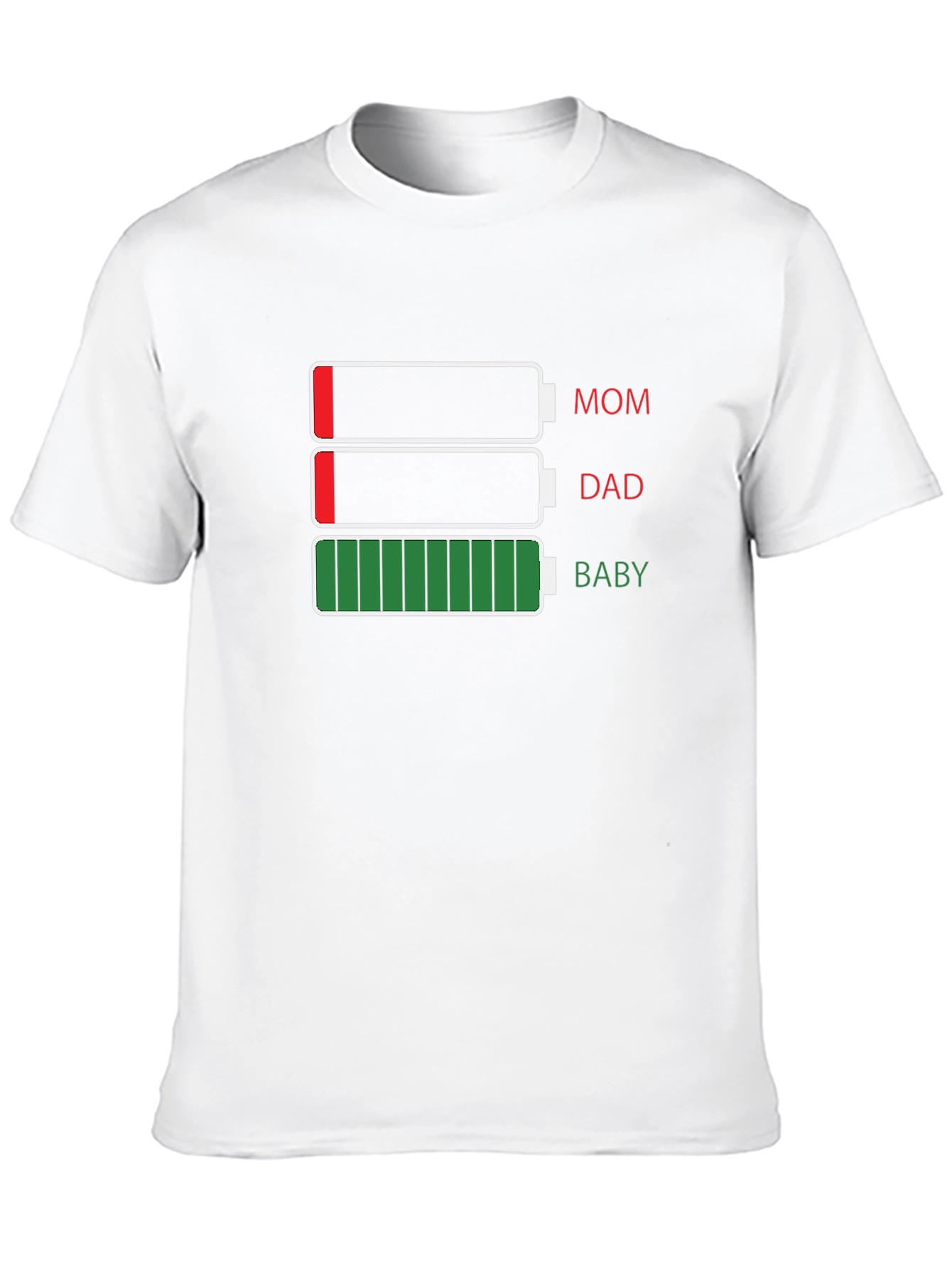 Funny Family Battery T-Shirt - Mom Dad Baby