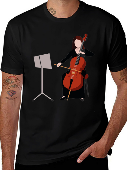 Cello Player Graphic T-Shirt - Music Lovers Tee