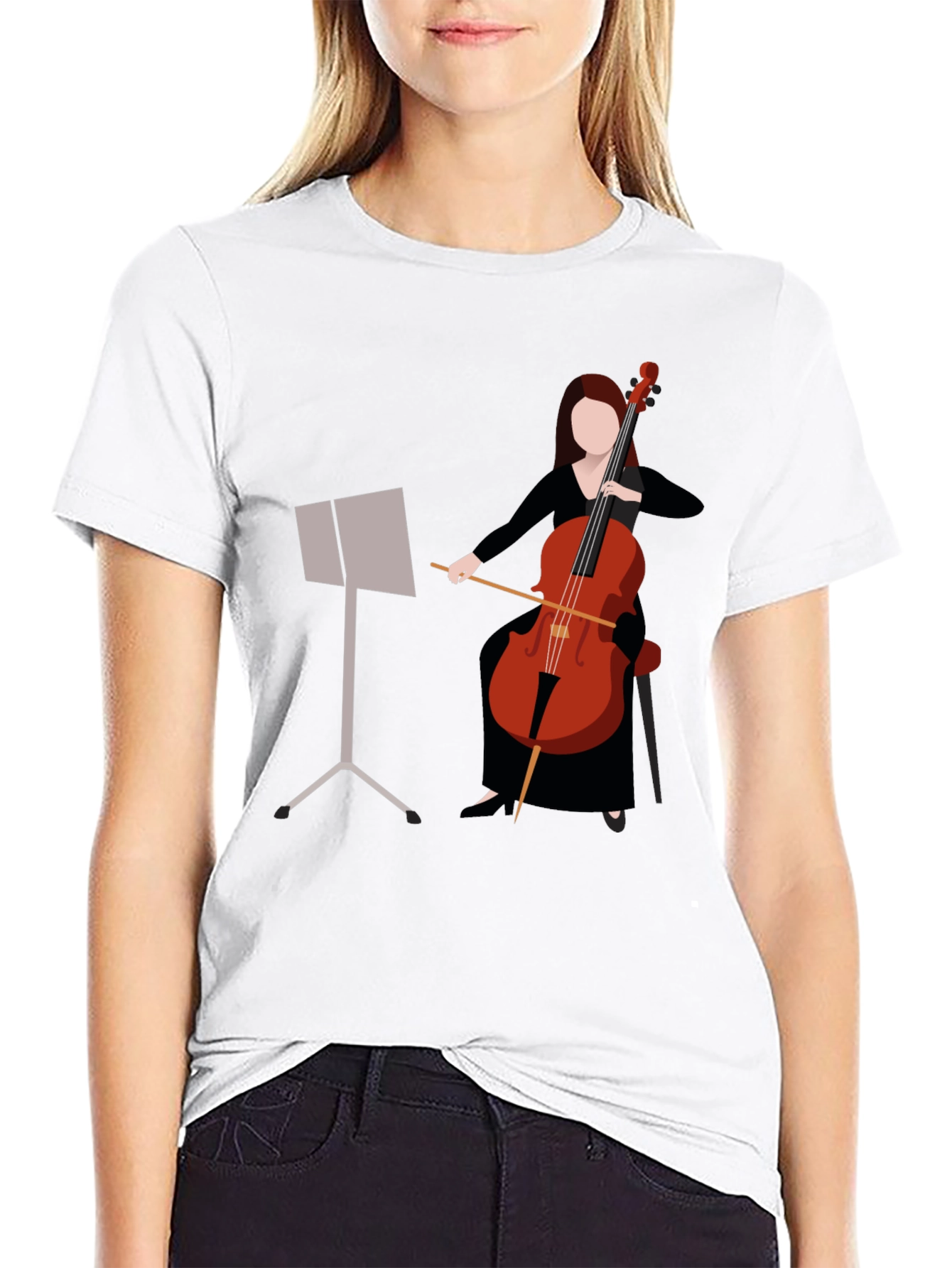 Cello Player Graphic T-Shirt - Music Lovers Tee