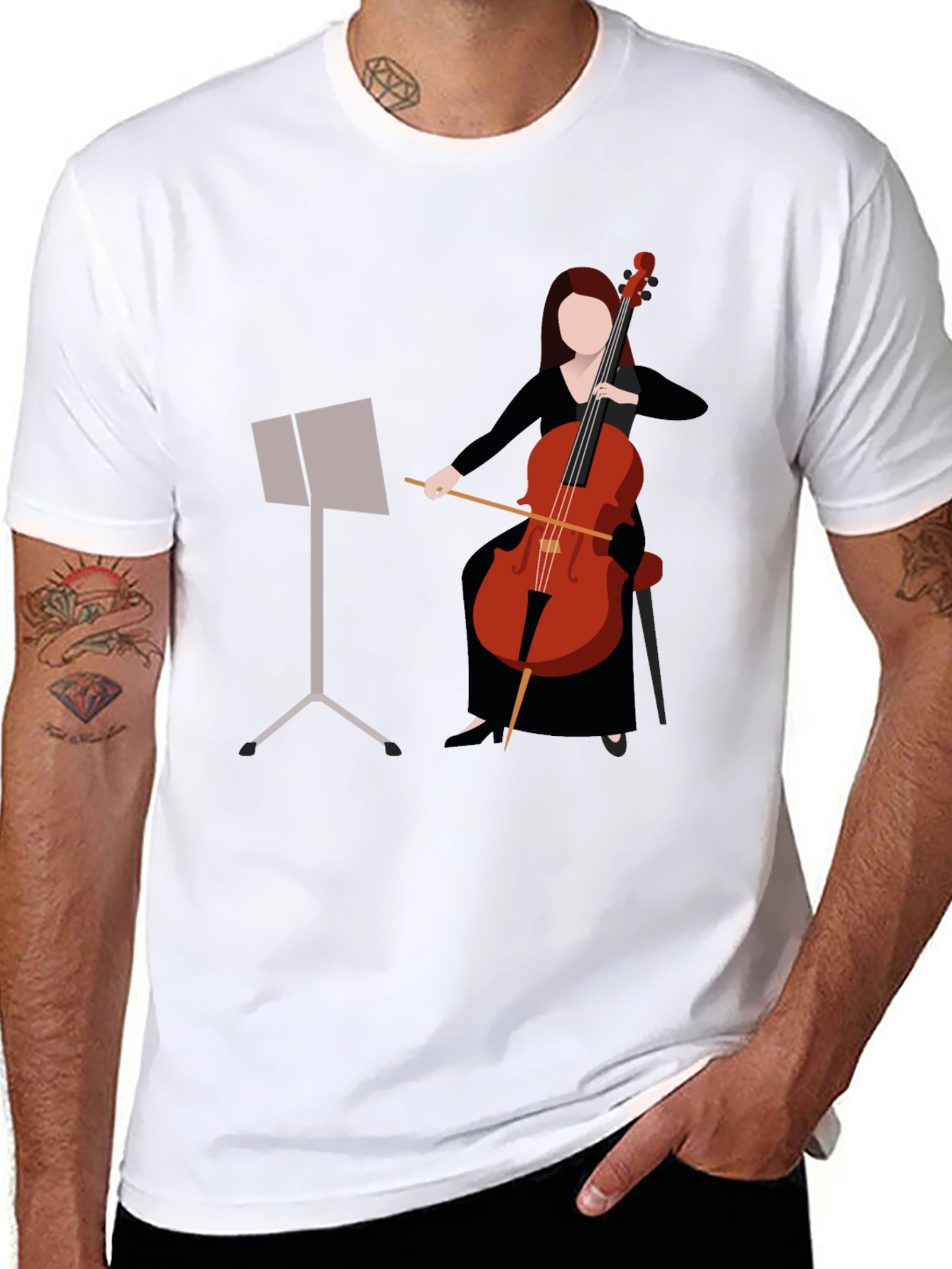 Cello Player Graphic T-Shirt - Music Lovers Tee