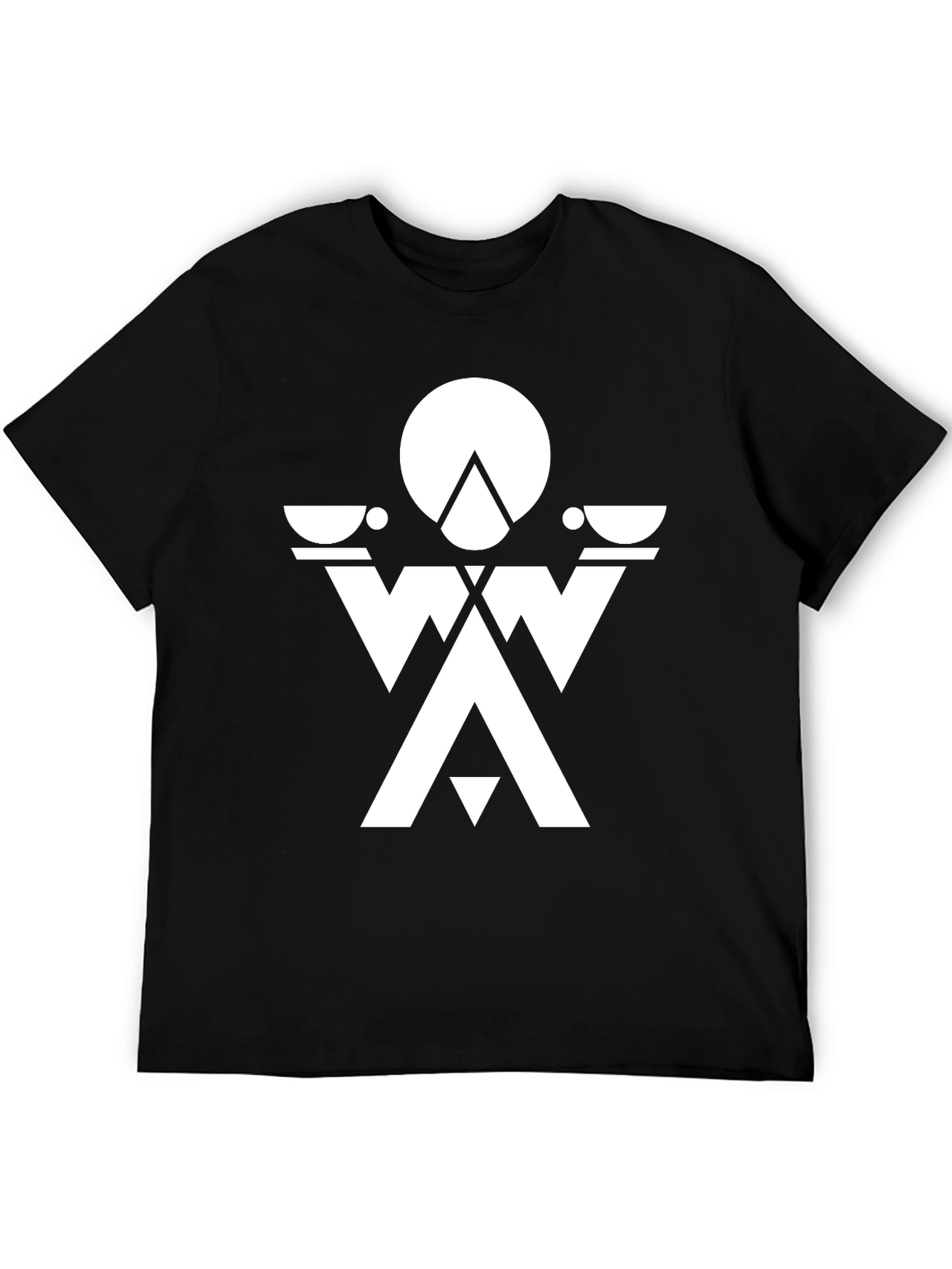 Abstract Geometric Graphic Tee - Black