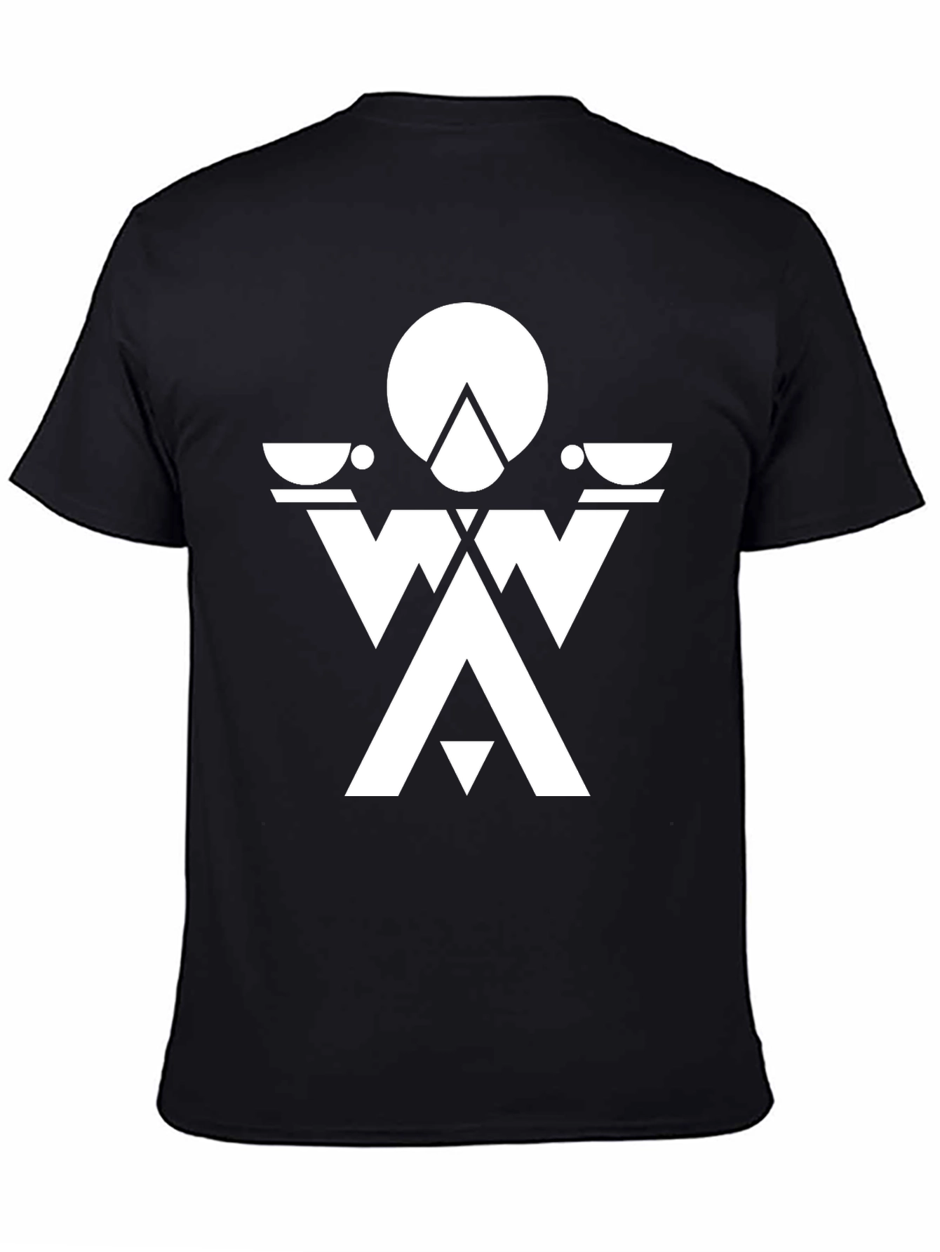 Abstract Geometric Graphic Tee - Black