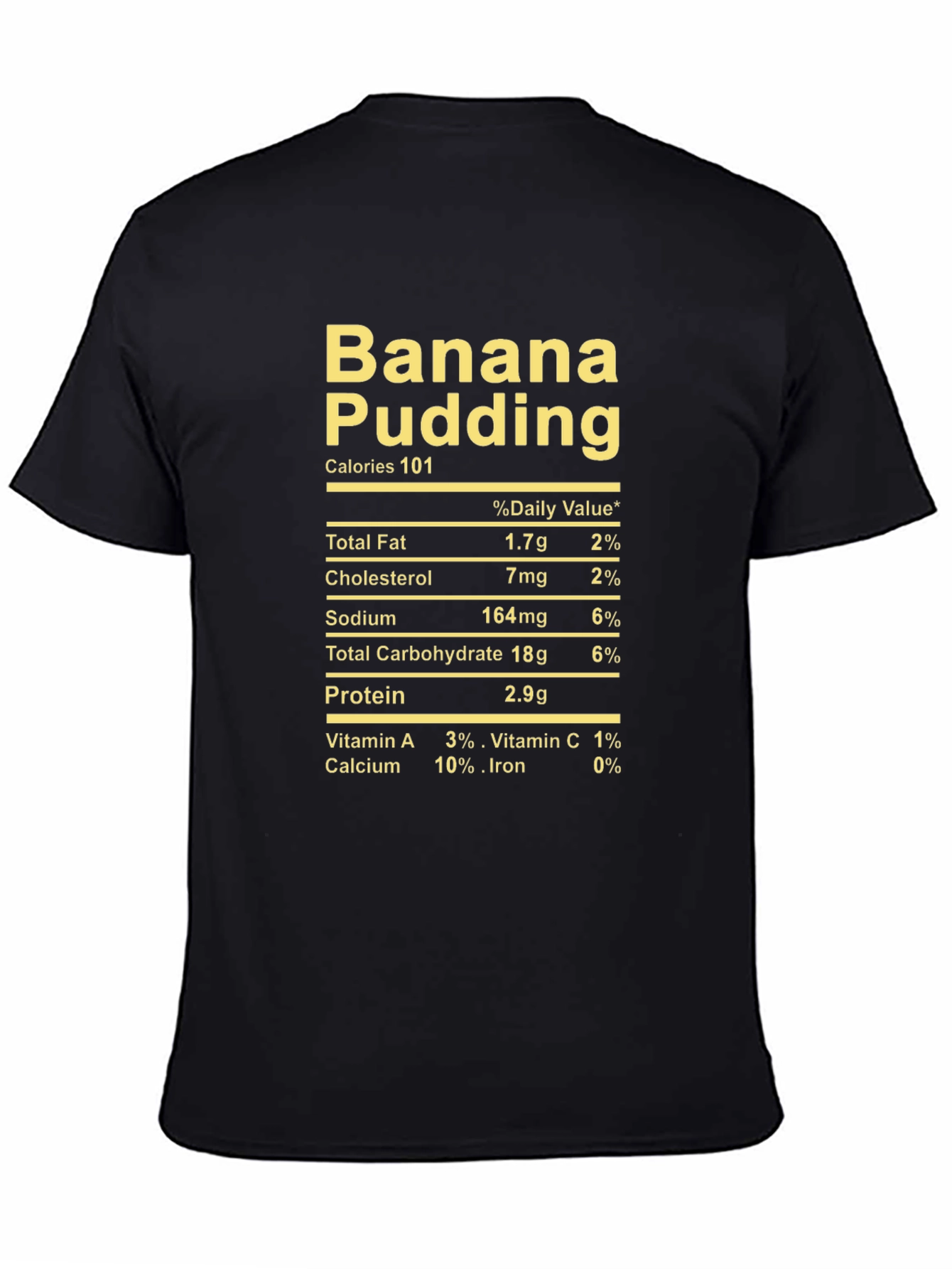 Banana Pudding Nutrition Facts Novelty T-Shirt