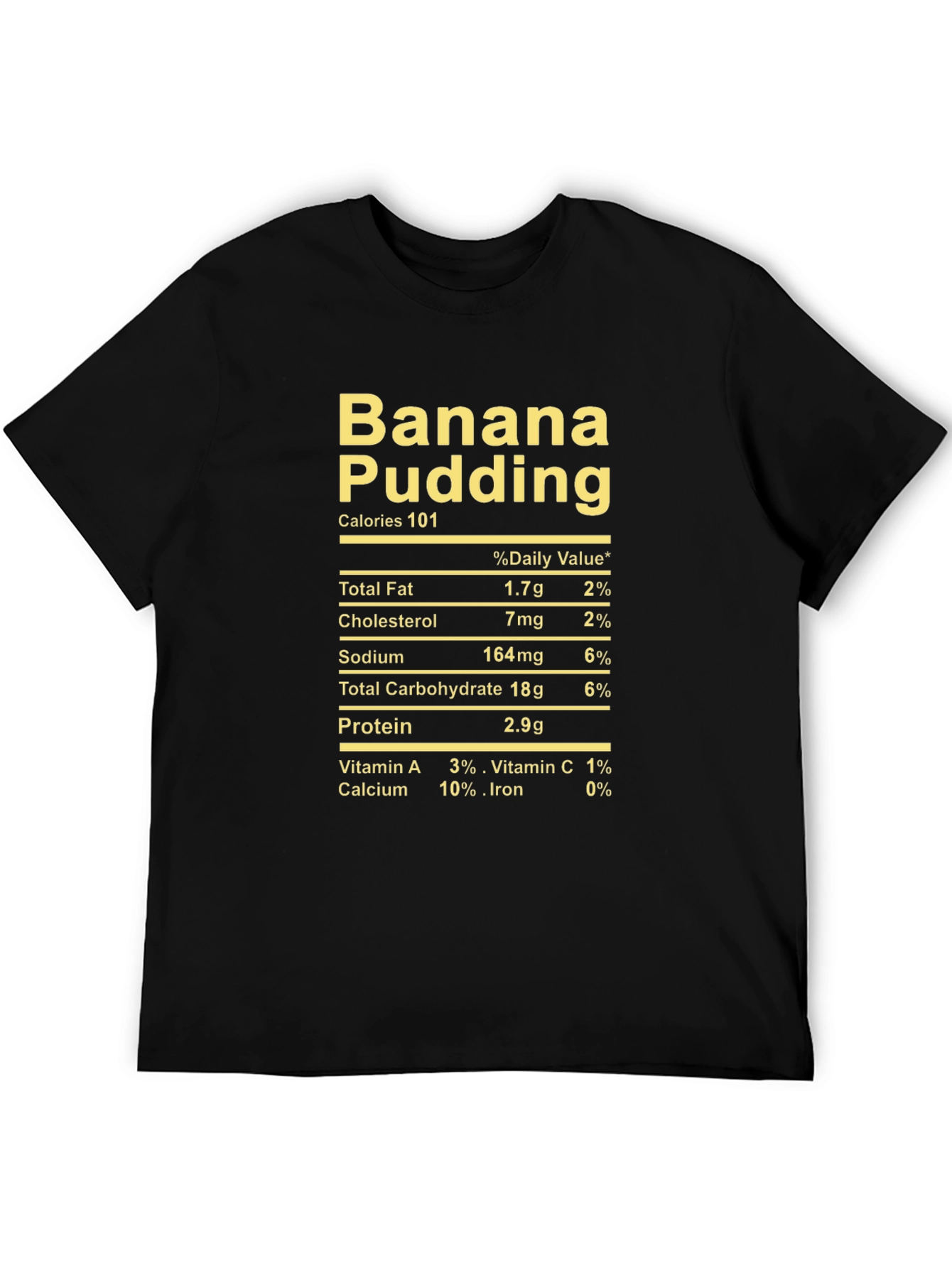 Banana Pudding Nutrition Facts Novelty T-Shirt