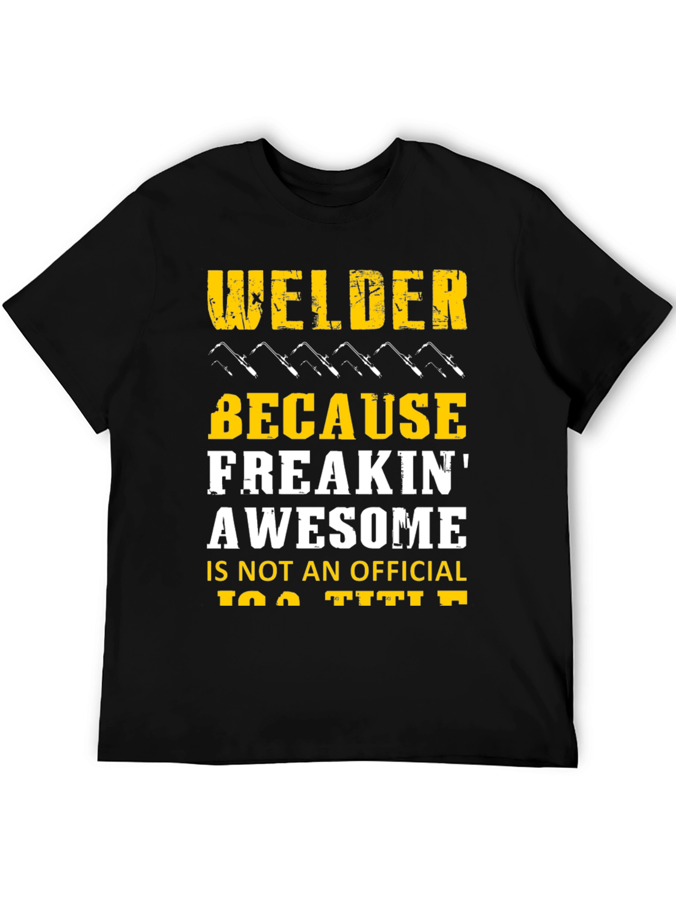 Welder Freakin Awesome Black Graphic T-Shirt
