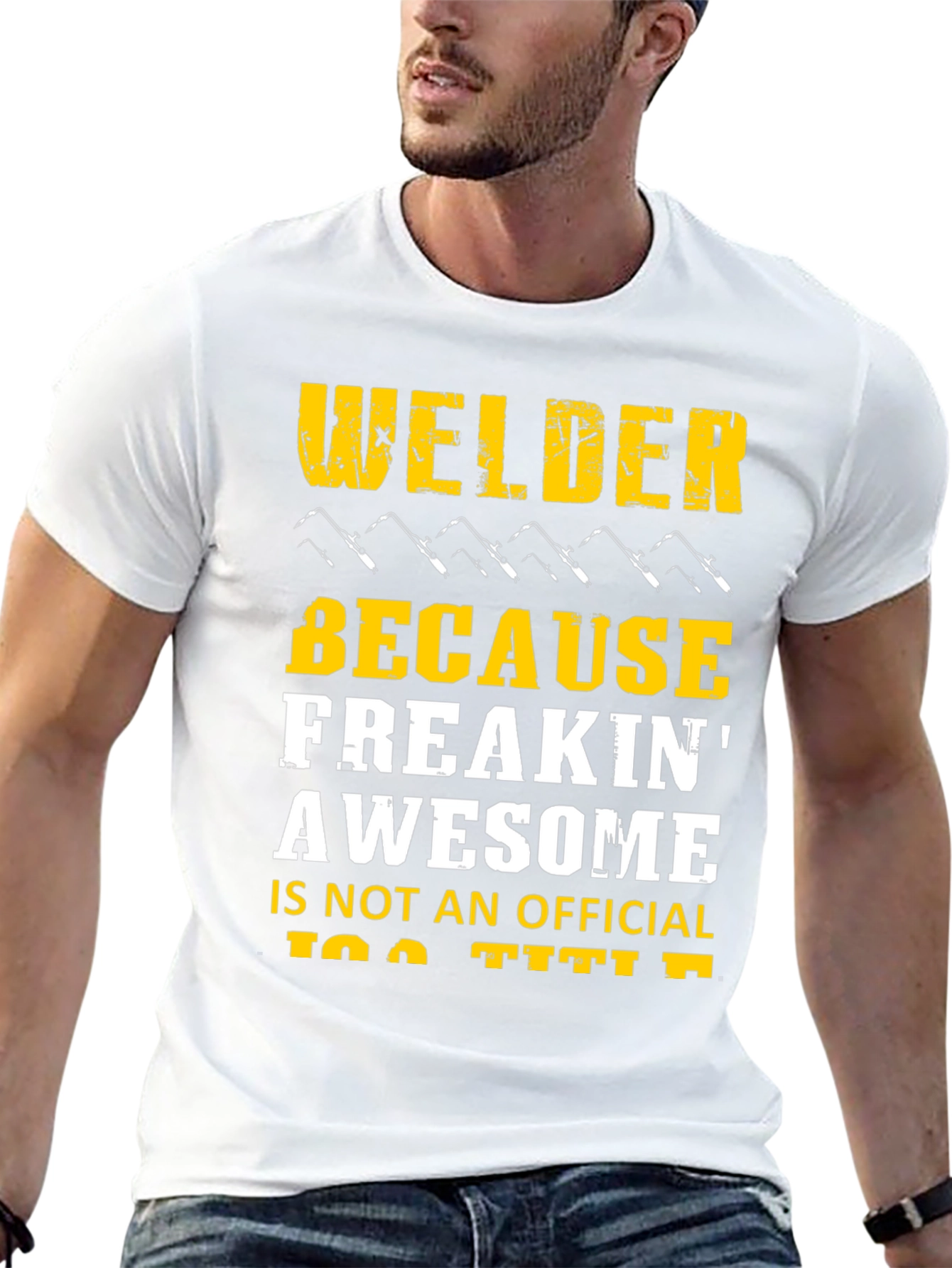 Welder Freakin Awesome Black Graphic T-Shirt