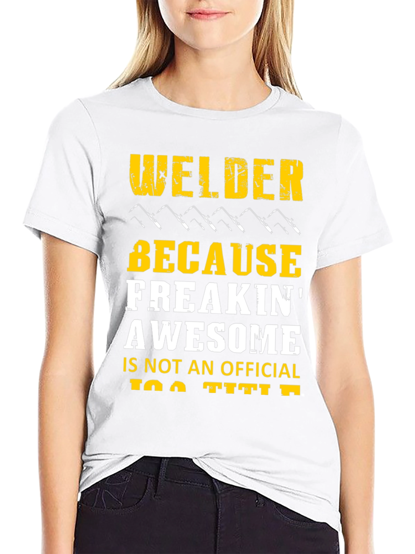 Welder Freakin Awesome Black Graphic T-Shirt