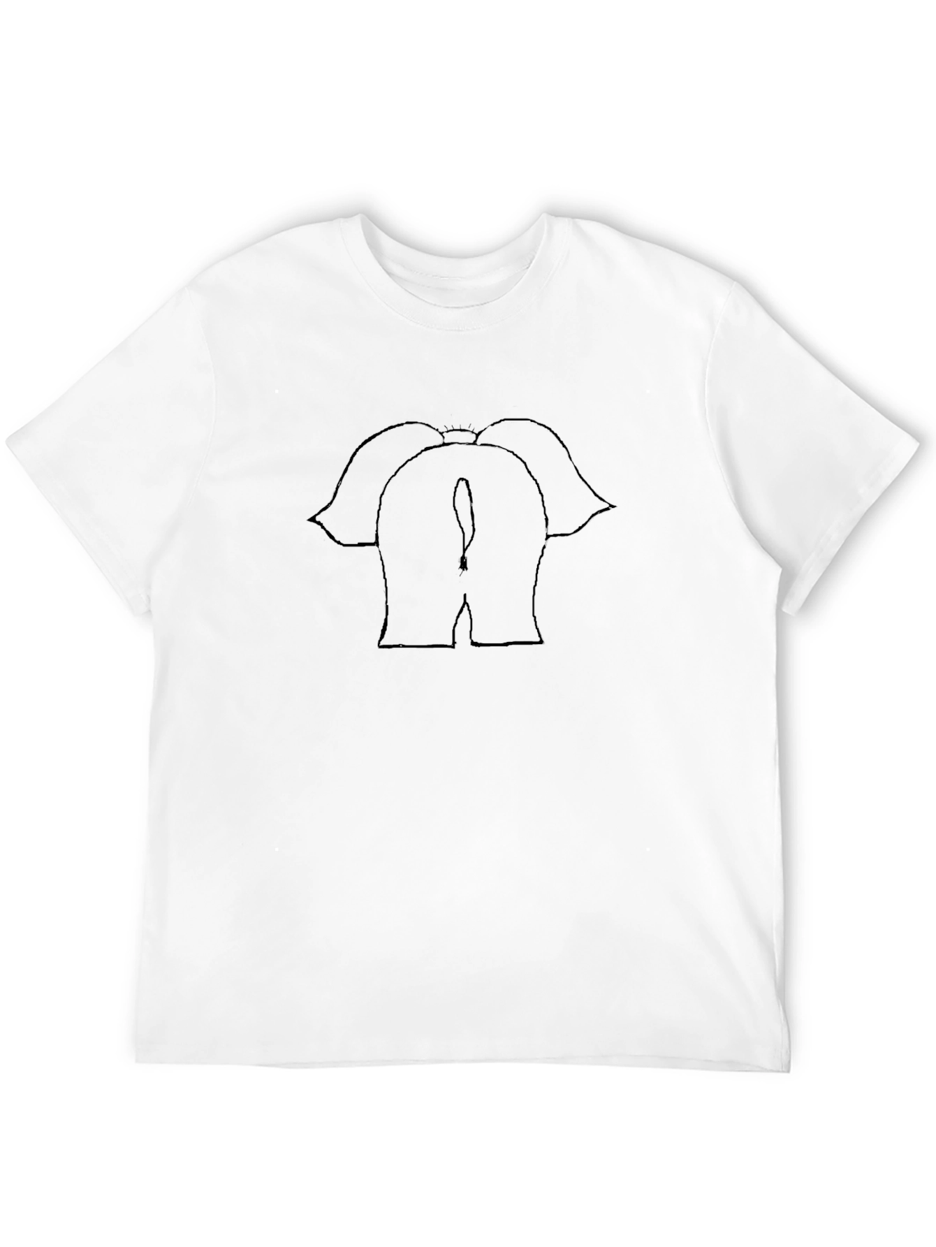 Funny Elephant Rear T-Shirt - Black Cotton Tee