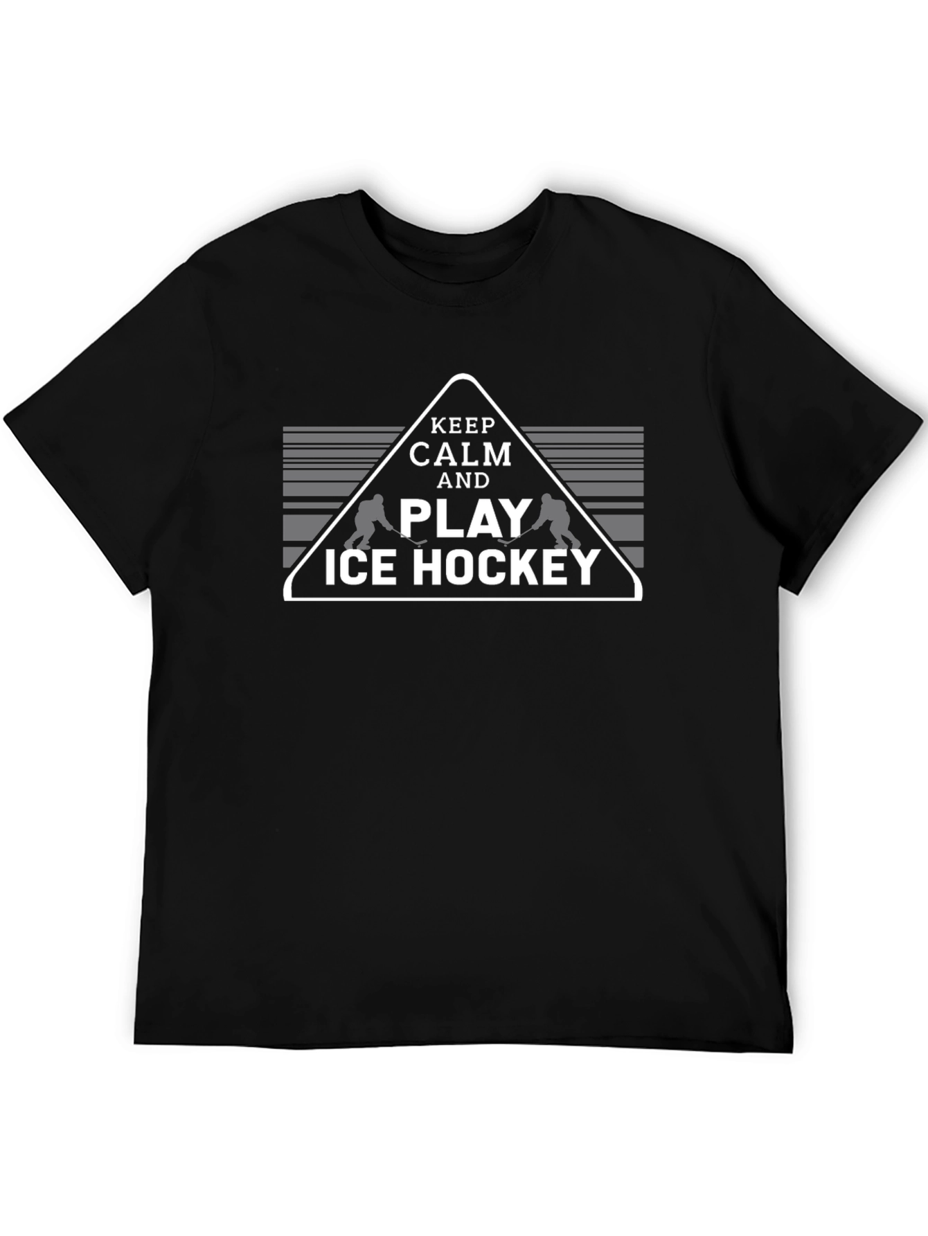 Keep Calm and Play Ice Hockey Graphic T-Shirt
