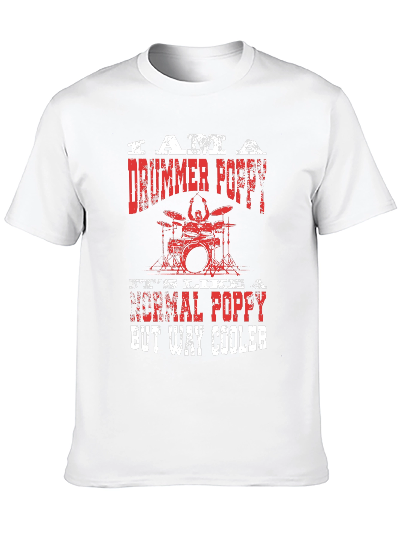 Drummer Poppy T-Shirt - Cool Grandpa Gift