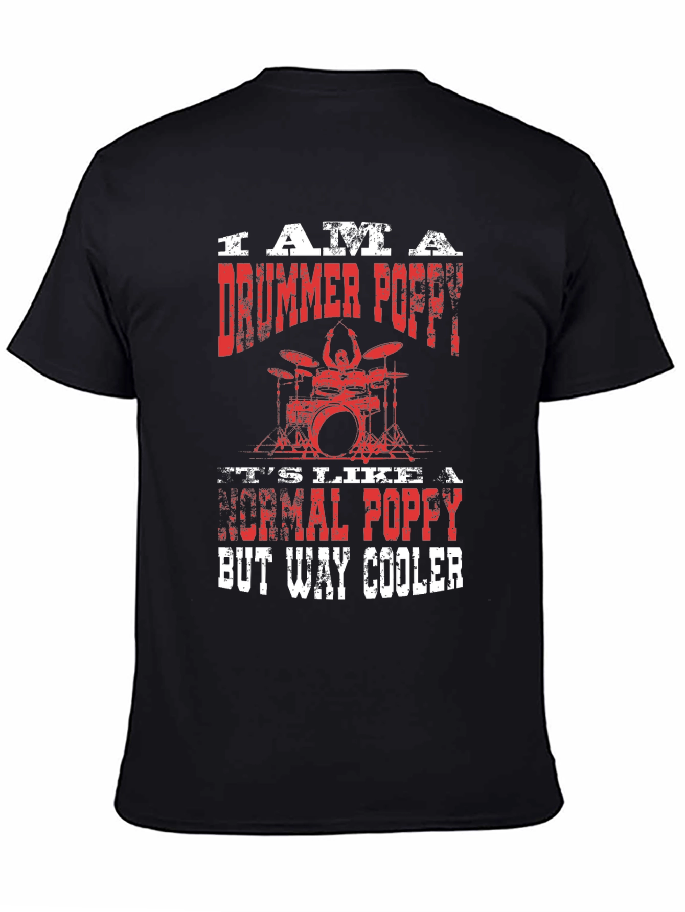 Drummer Poppy T-Shirt - Cool Grandpa Gift