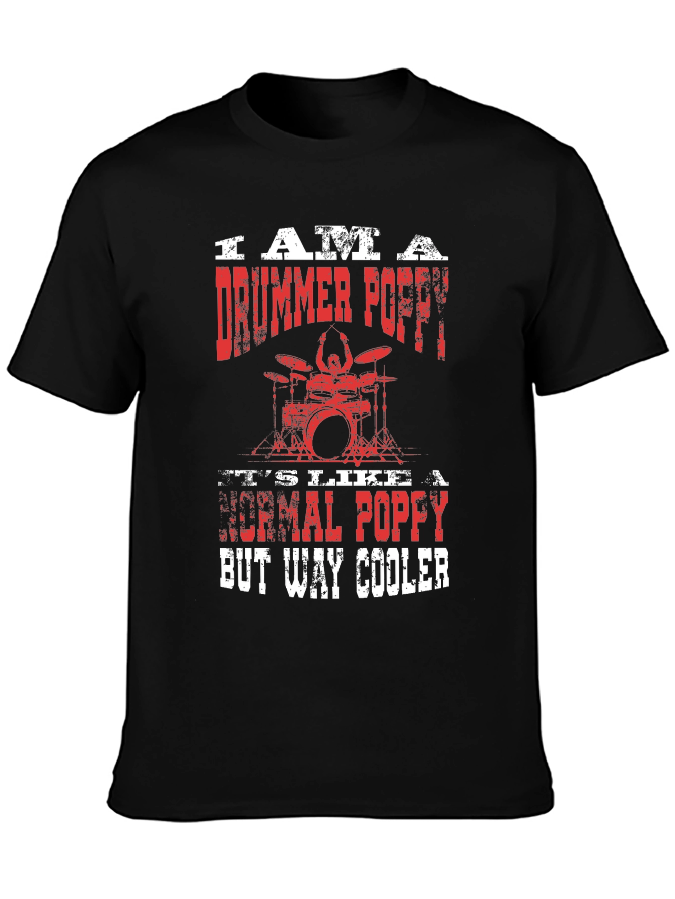 Drummer Poppy T-Shirt - Cool Grandpa Gift