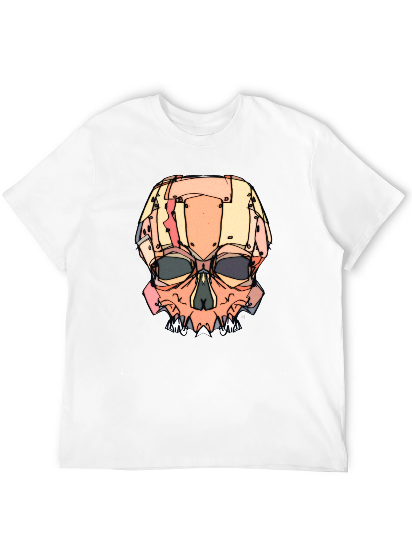 Abstract Skull Graphic T-Shirt