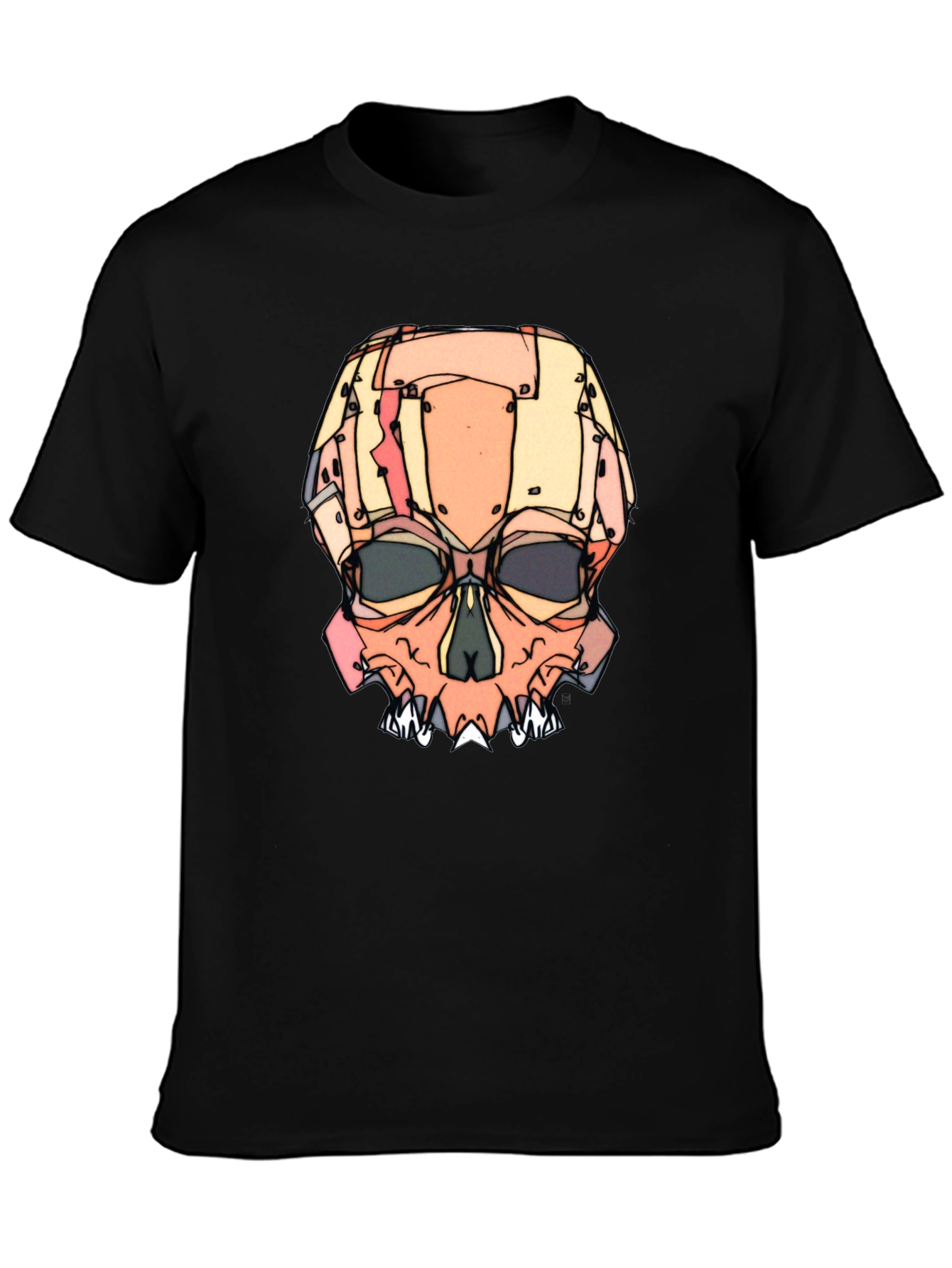 Abstract Skull Graphic T-Shirt
