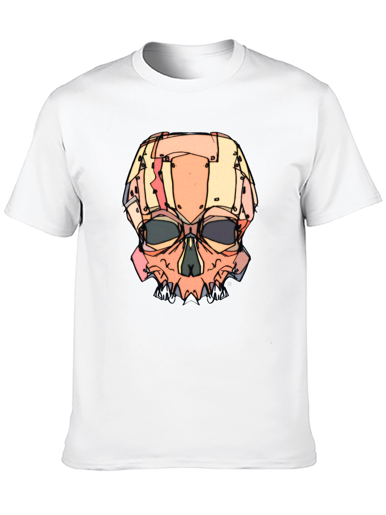 Abstract Skull Graphic T-Shirt