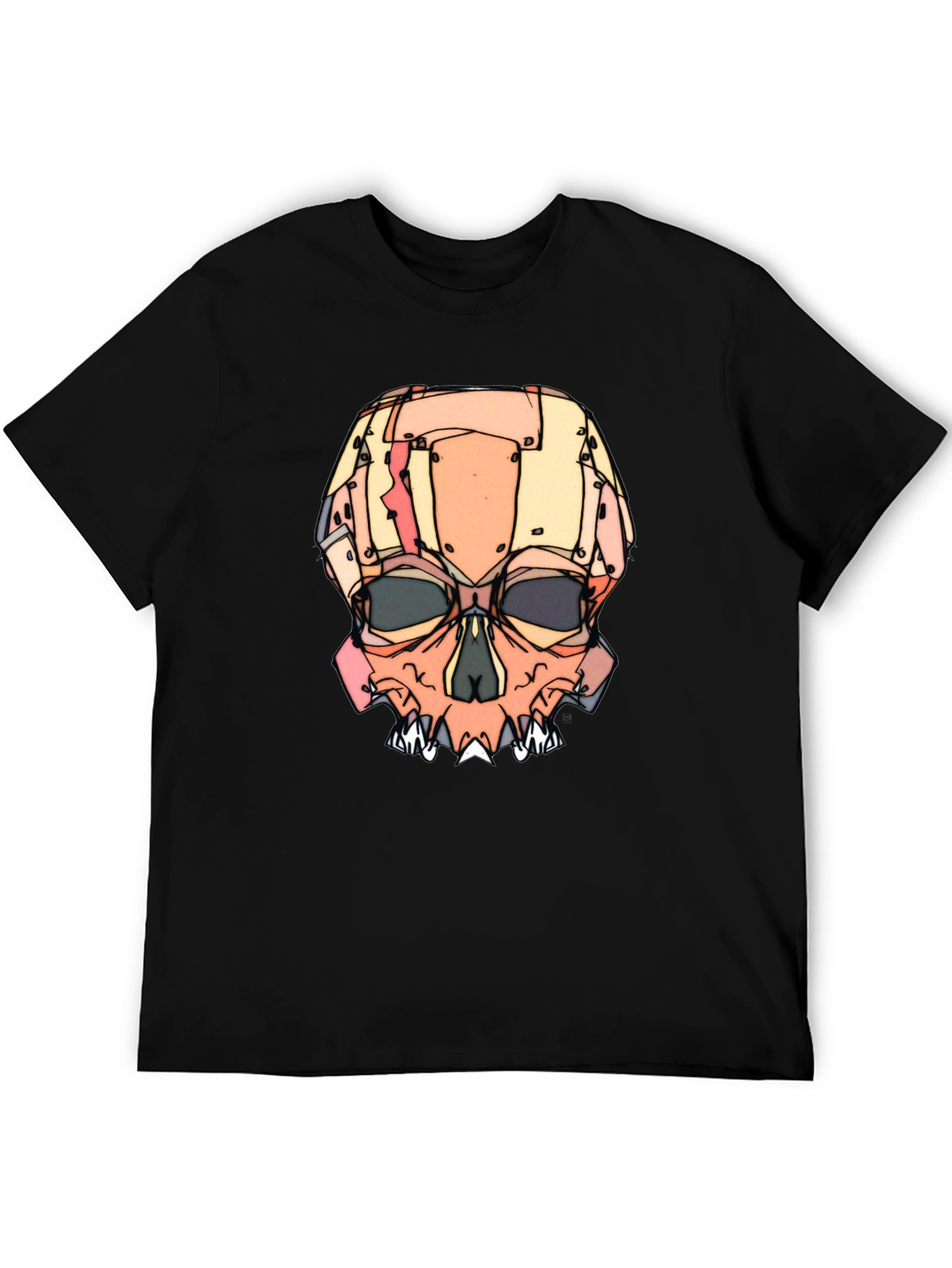 Abstract Skull Graphic T-Shirt