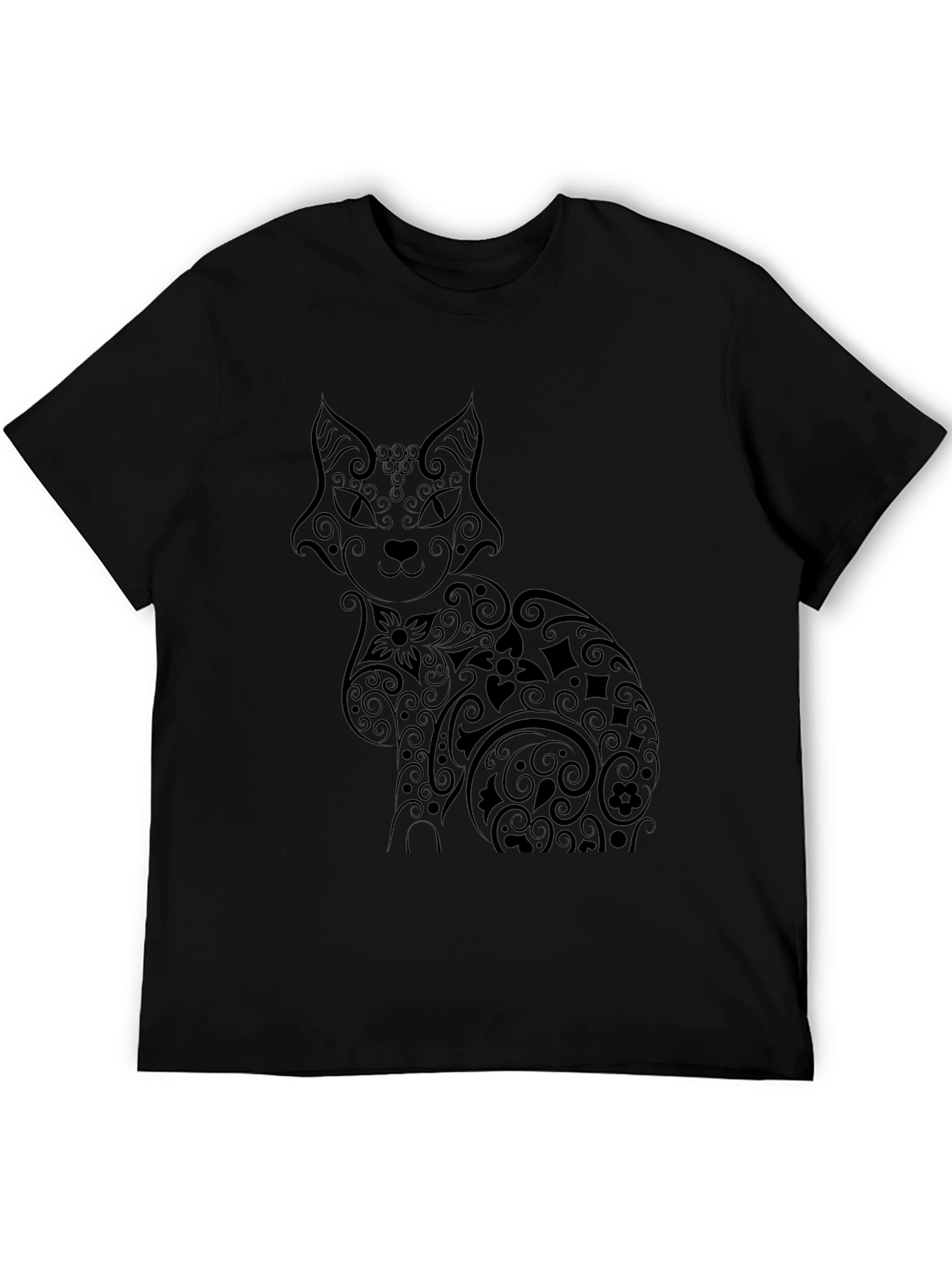 Stylish Black Cat Graphic Tee