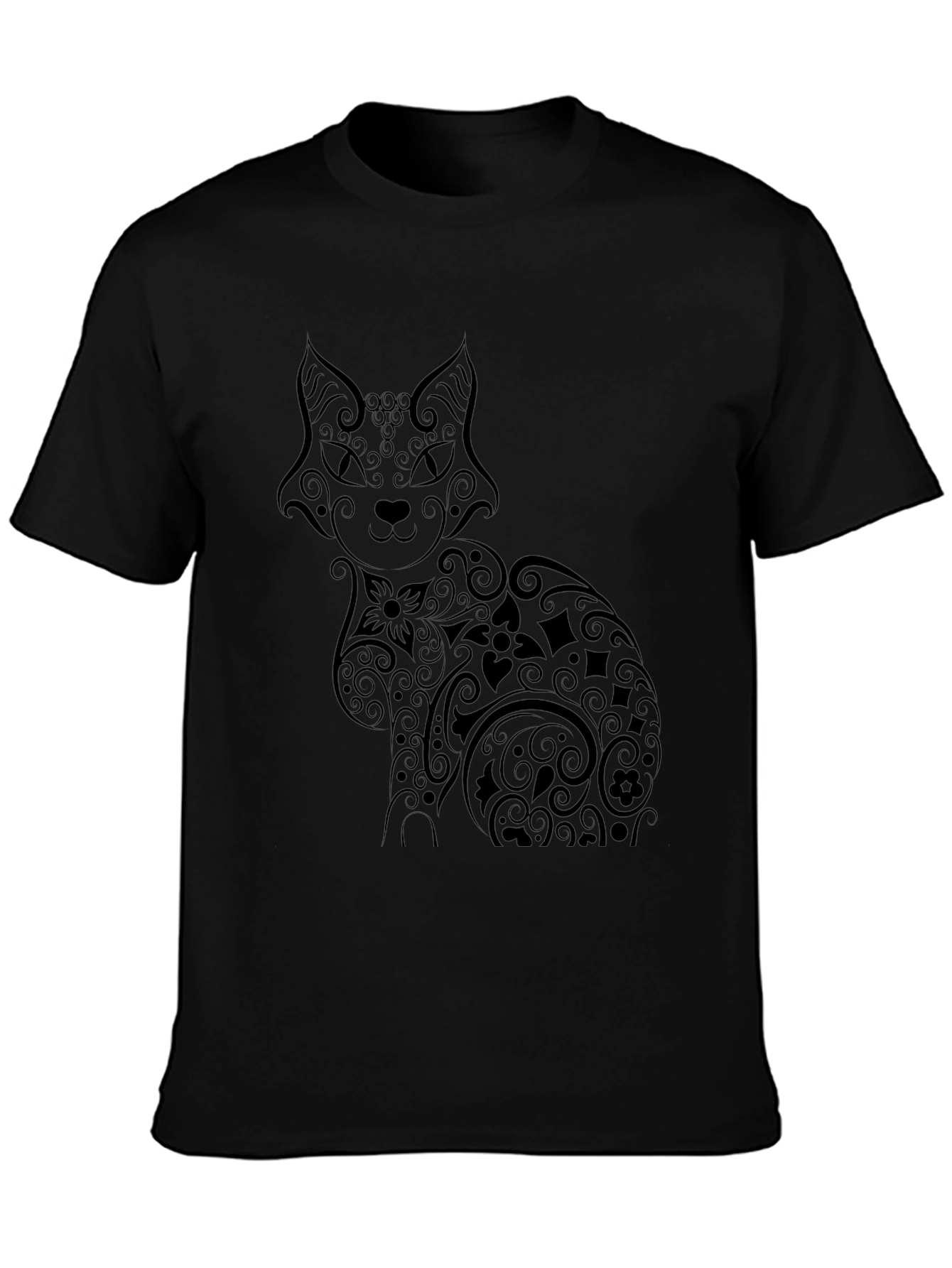 Stylish Black Cat Graphic Tee