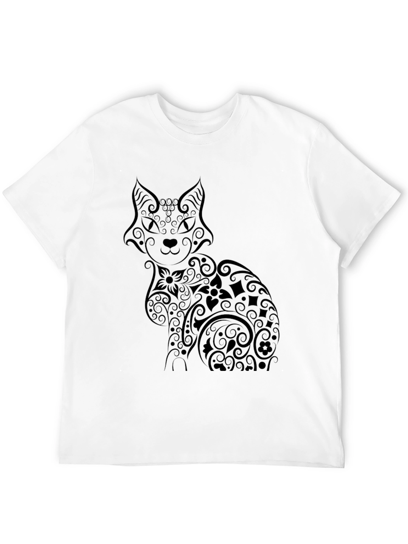Stylish Black Cat Graphic Tee