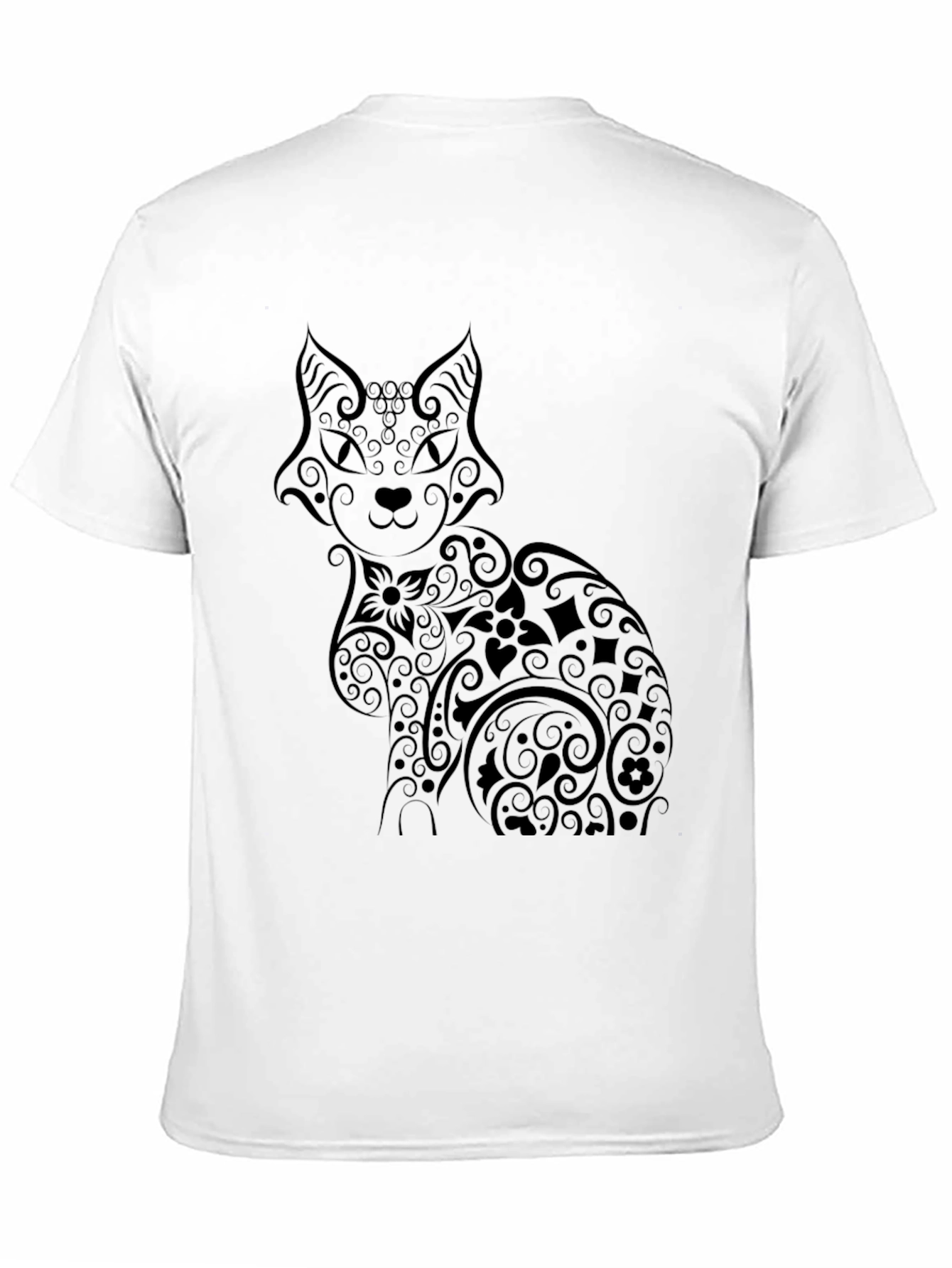 Stylish Black Cat Graphic Tee