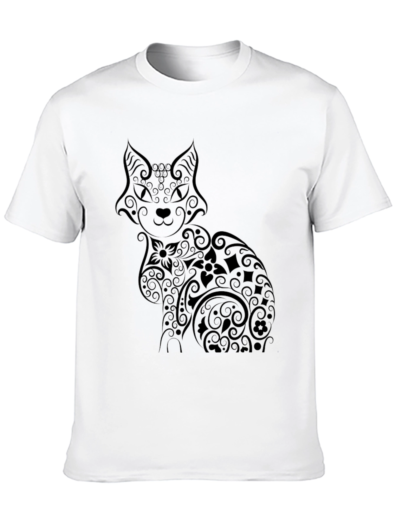 Stylish Black Cat Graphic Tee