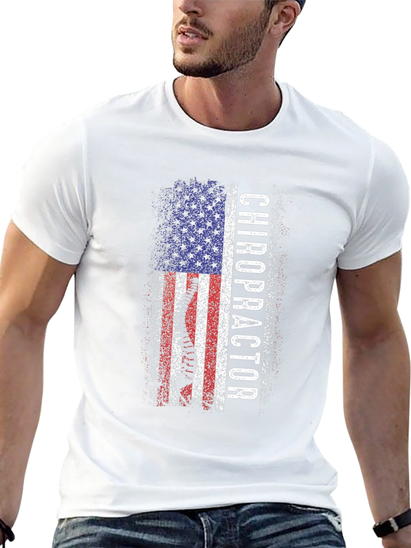 Chiropractor American Flag Graphic Tee