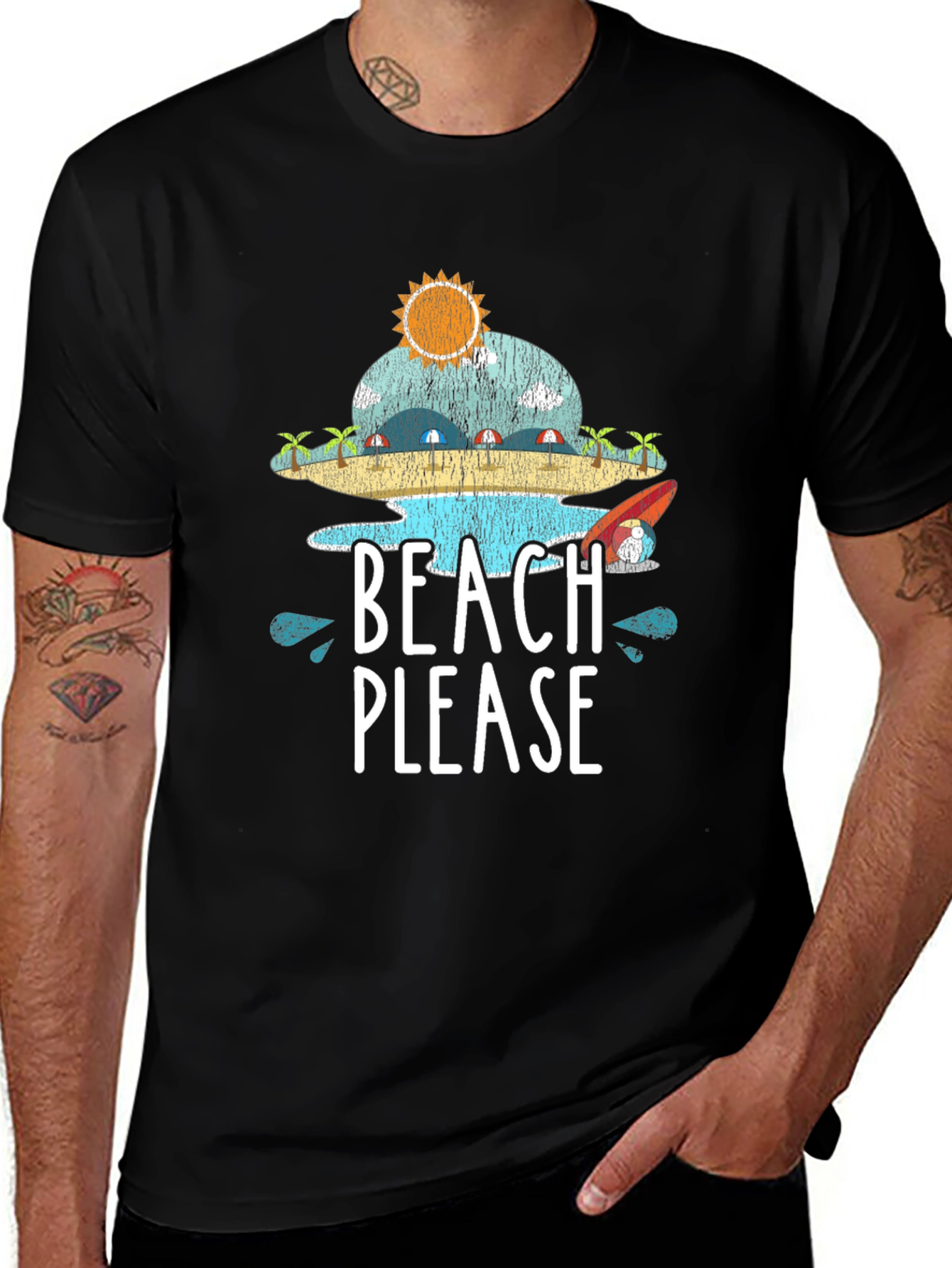 Beach Please T-Shirt - Summer Vacation Tee