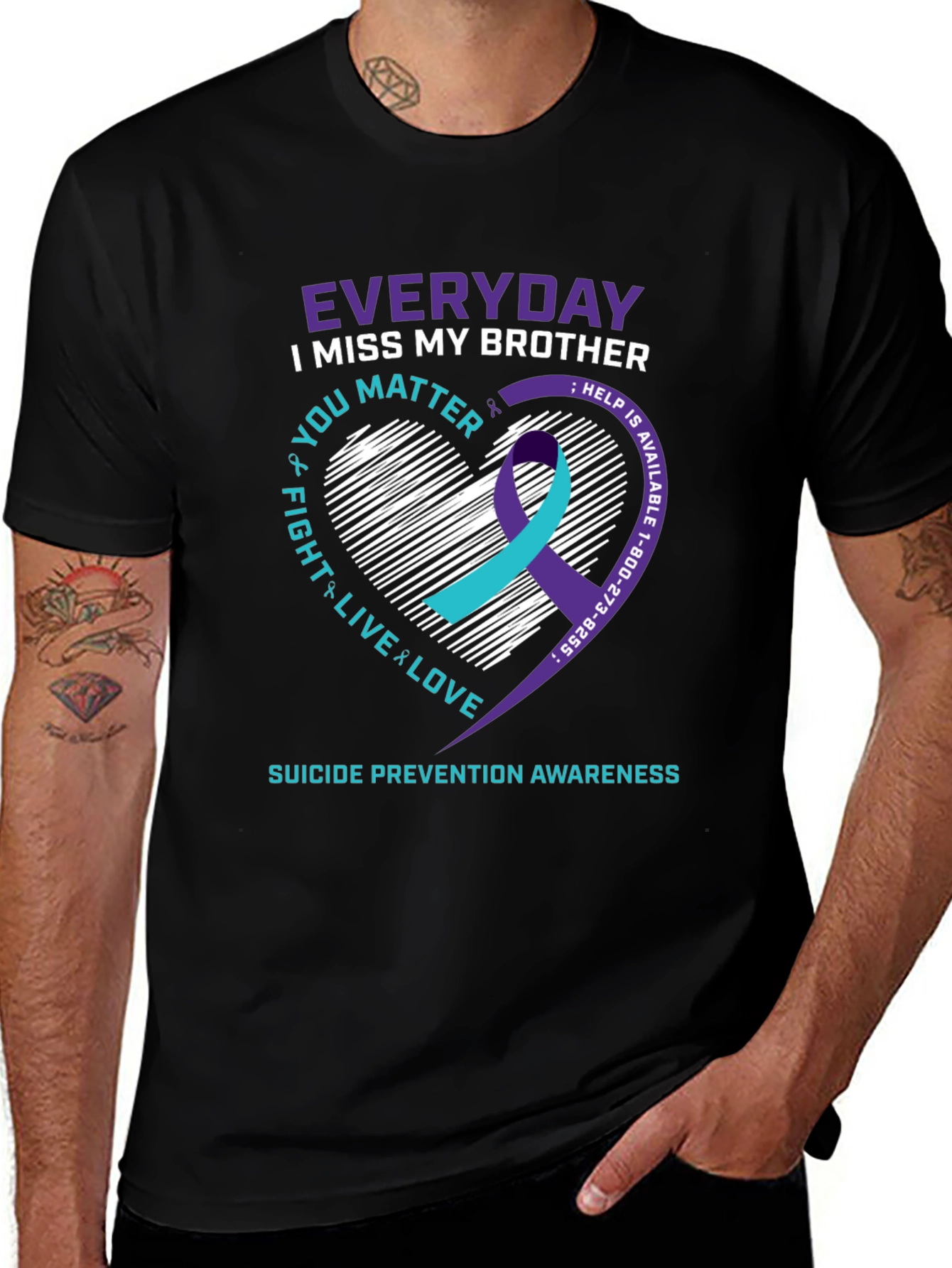 Everyday I Miss My Brother T-Shirt Suicide Prevention Awareness