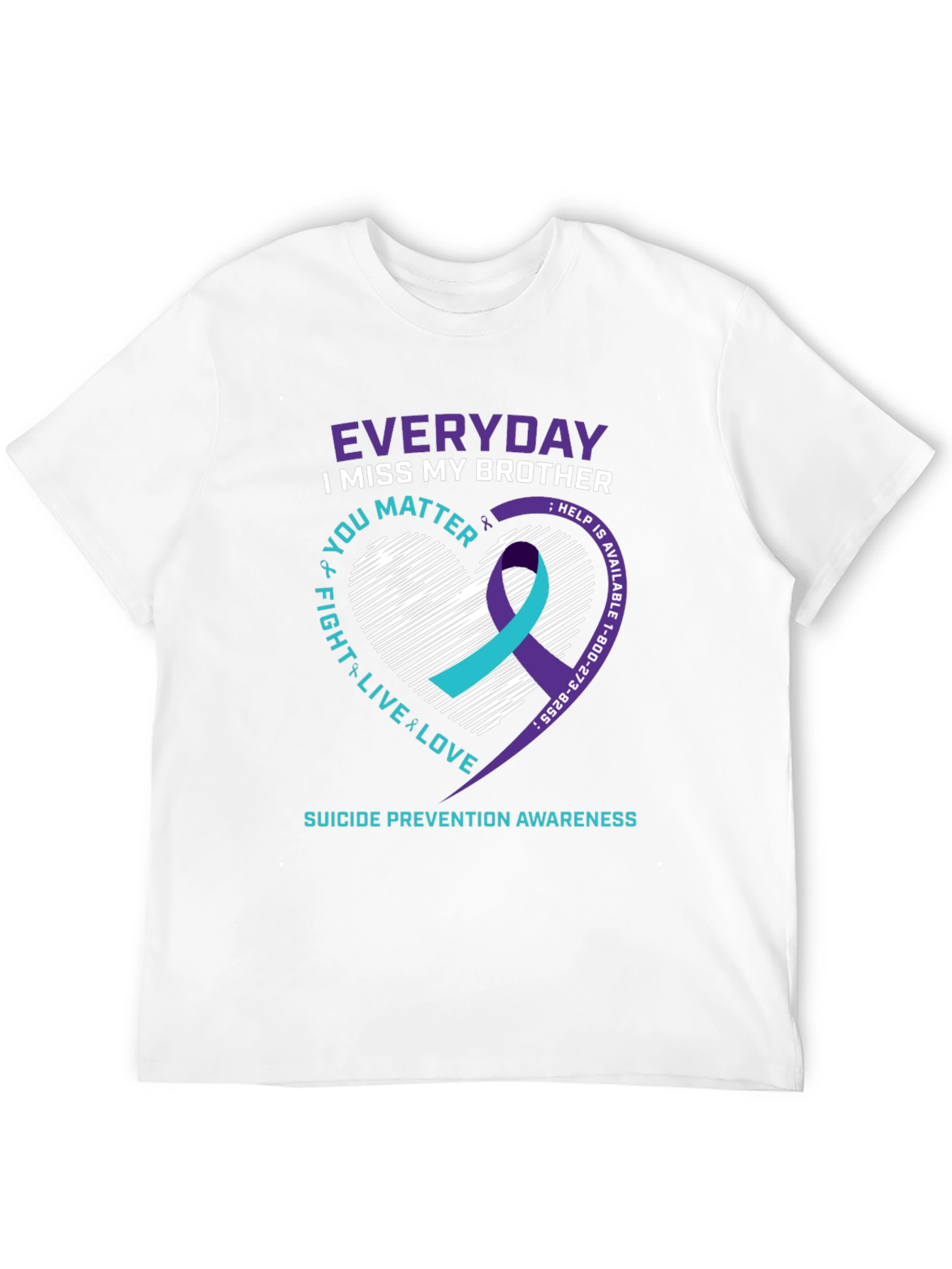 Everyday I Miss My Brother T-Shirt Suicide Prevention Awareness
