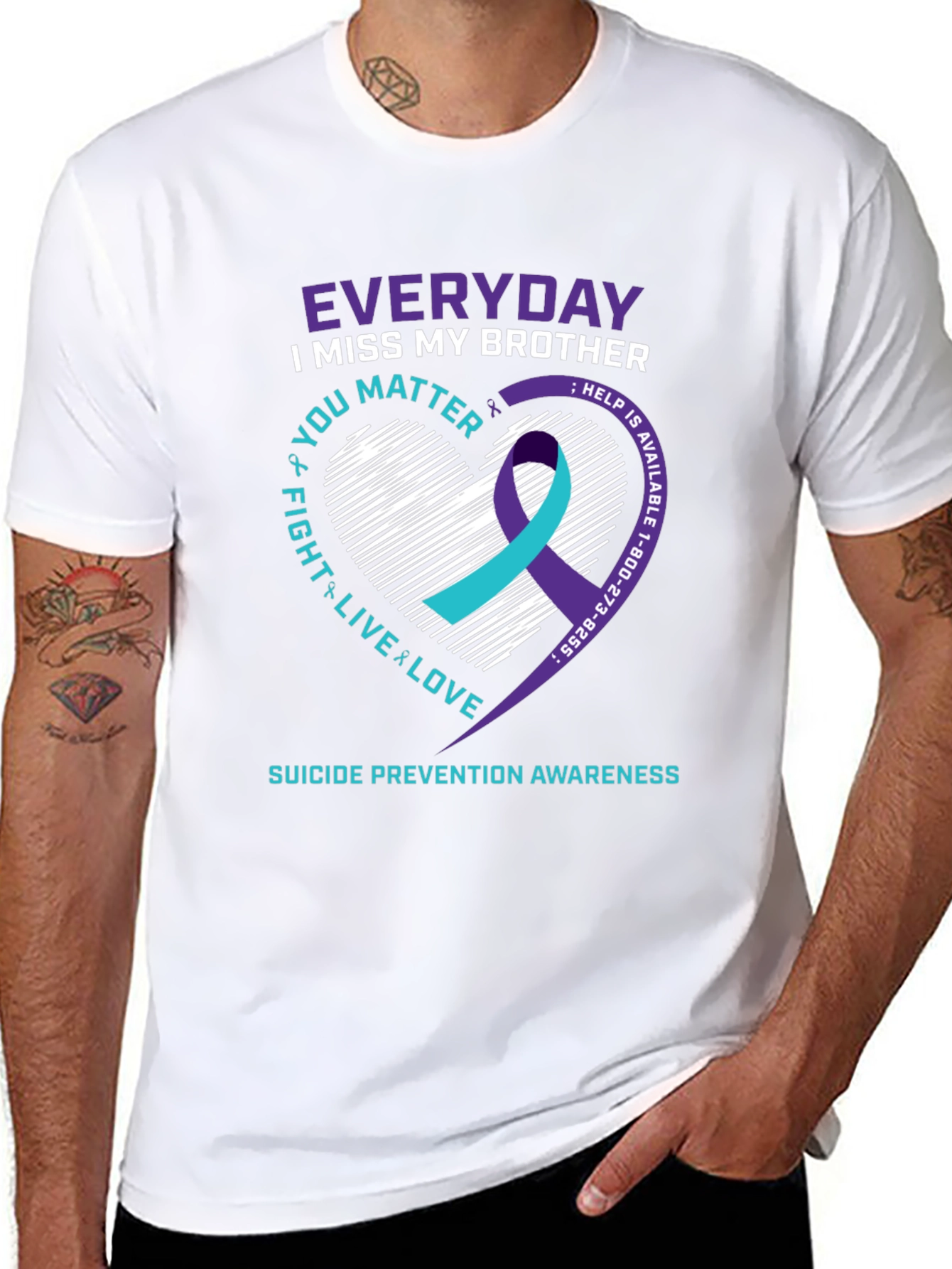 Everyday I Miss My Brother T-Shirt Suicide Prevention Awareness