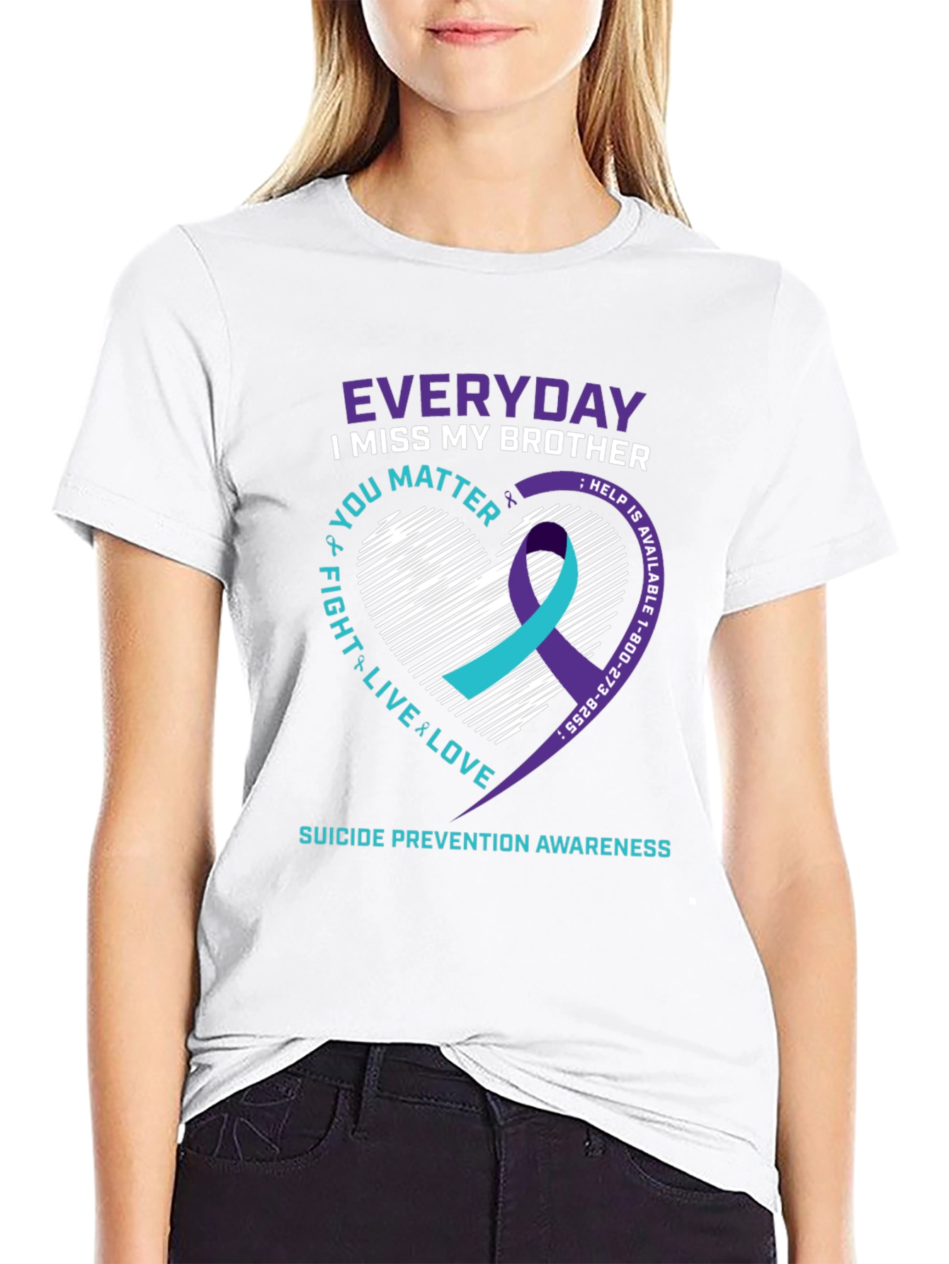 Everyday I Miss My Brother T-Shirt Suicide Prevention Awareness