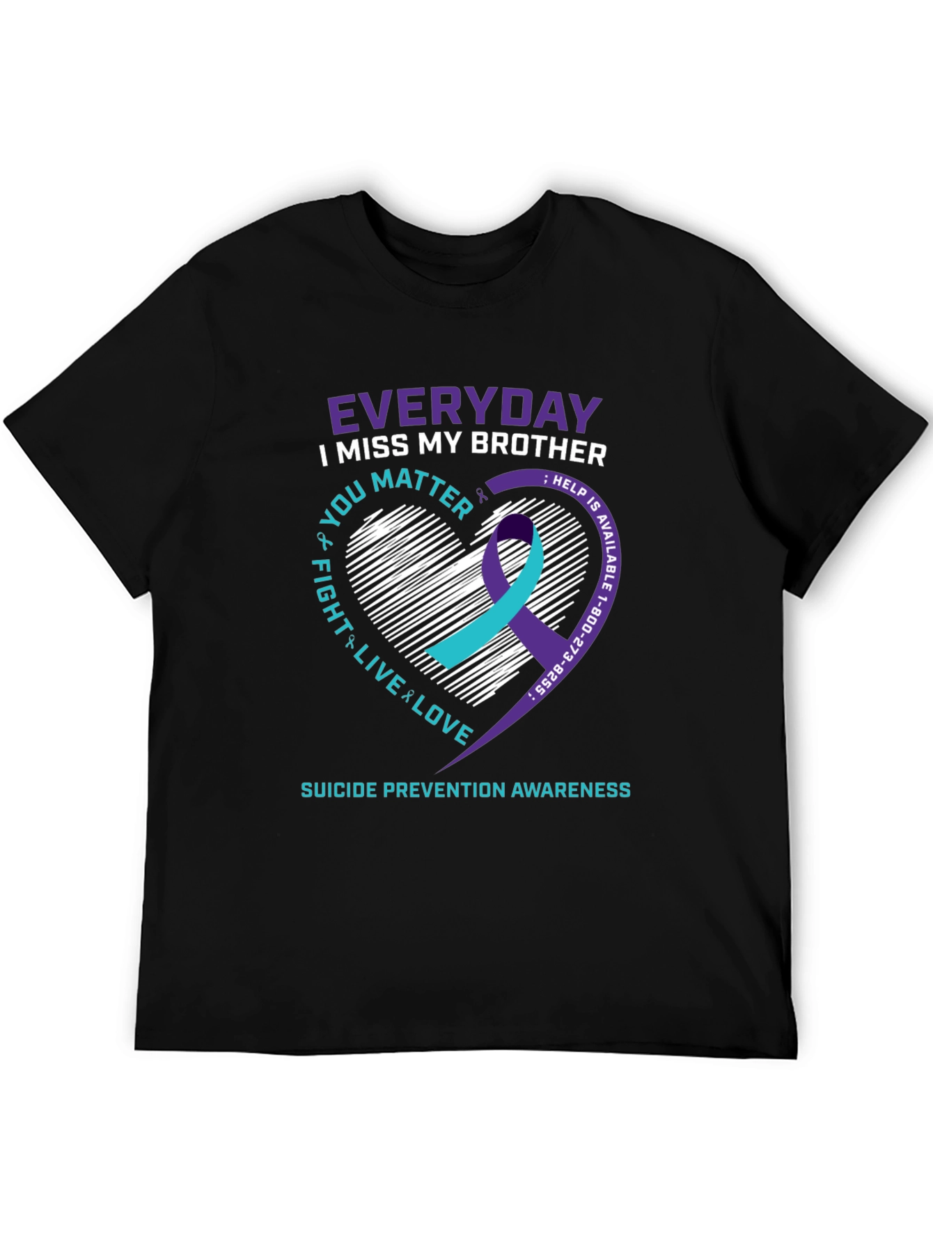 Everyday I Miss My Brother T-Shirt Suicide Prevention Awareness