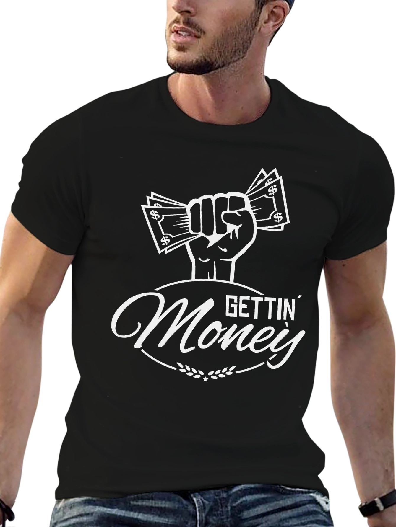 Gettin Money Graphic Print T-Shirt